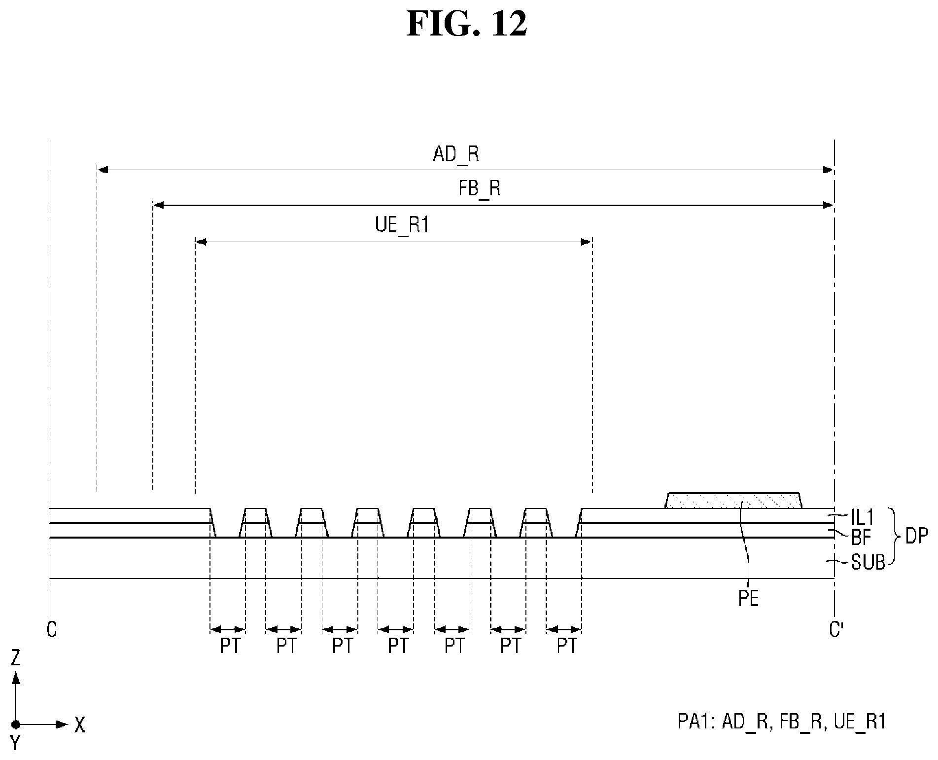 Patent US12588373 Figure 12 – Display device, and method for fabricating display device