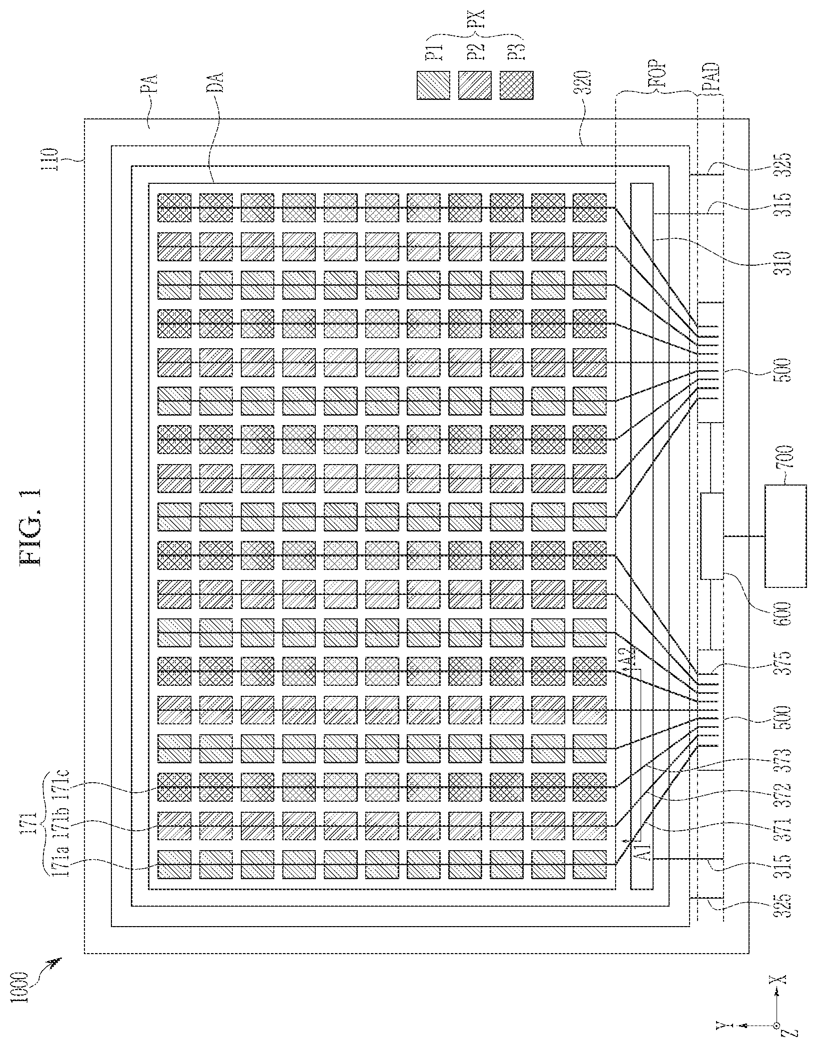 Patent US12588377 Figure 1 – Display device