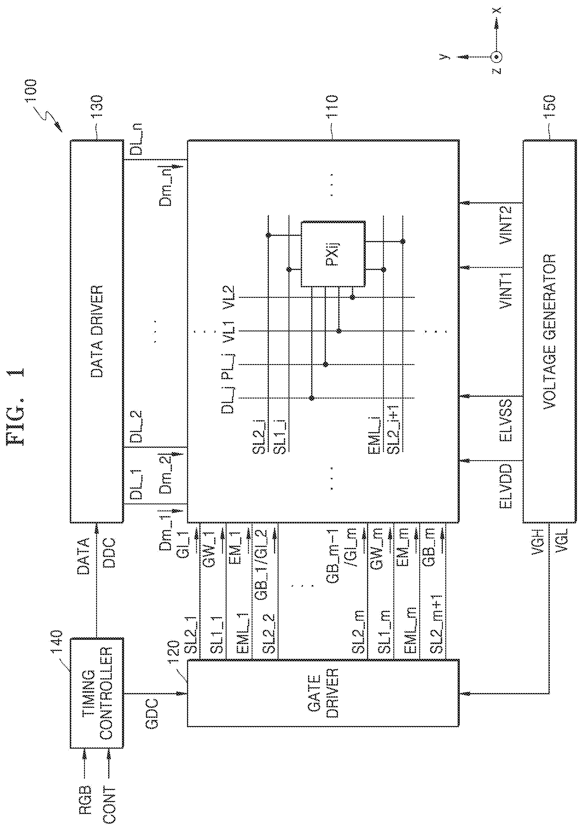 Patent US12588378 Figure 1 – Display apparatus including connecting patterns connecting conductive patters