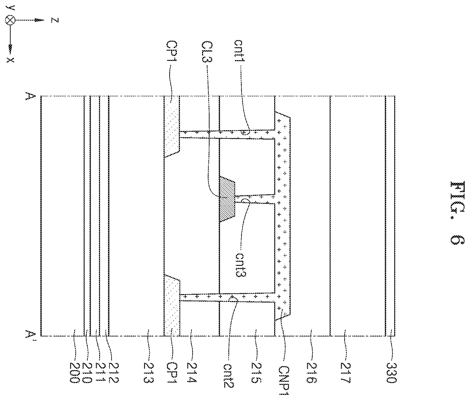 Patent US12588378 Figure 6 – Display apparatus including connecting patterns connecting conductive patters