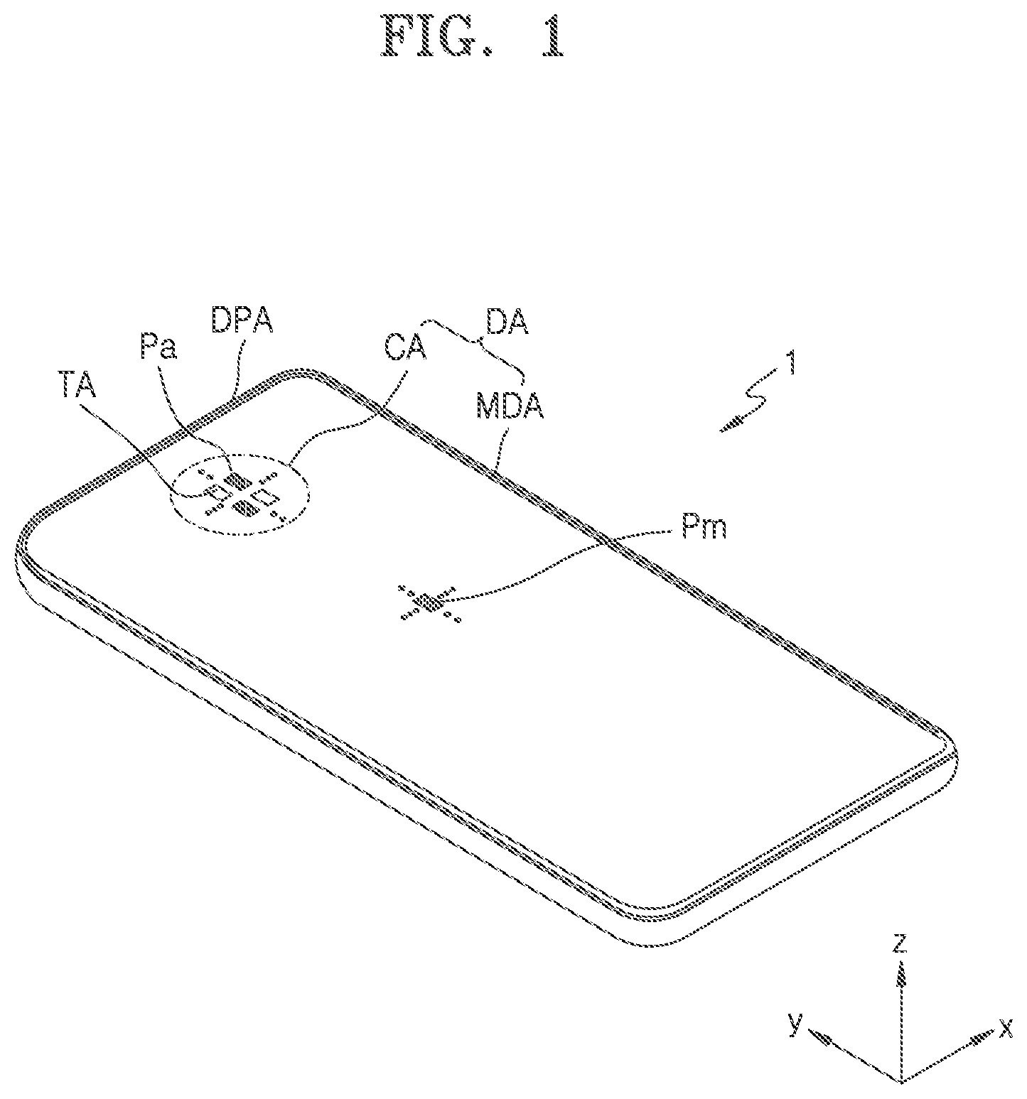 Patent US12588379 Figure 1 – Display device