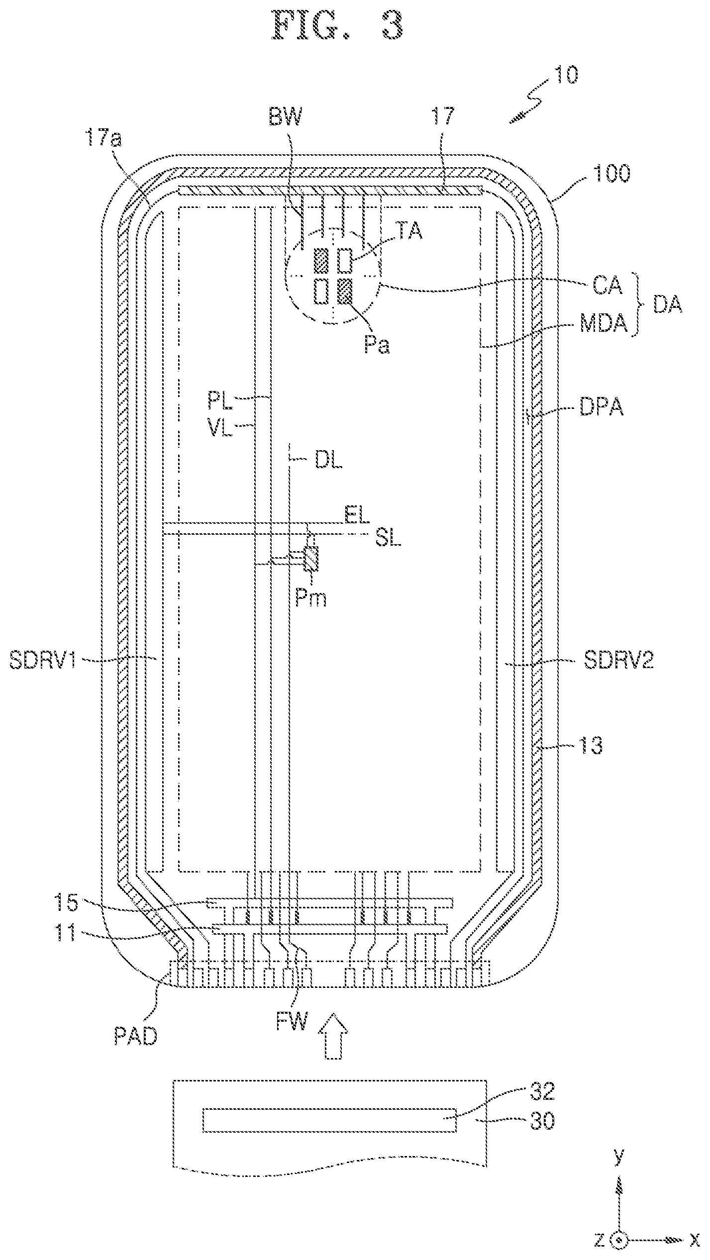 Patent US12588379 Figure 3 – Display device