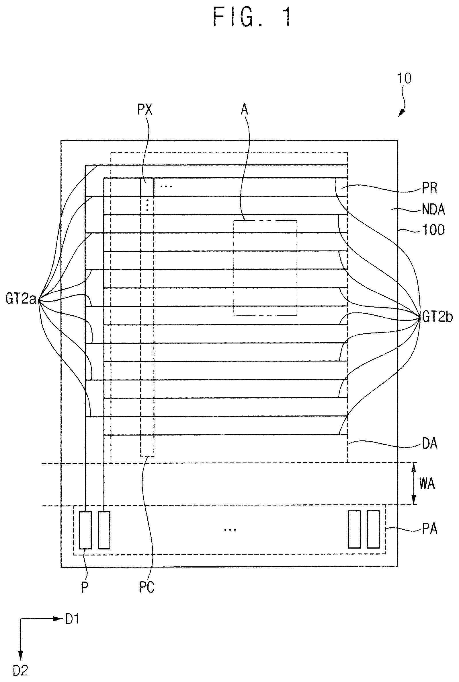 Patent US12588380 — Display device — Figure 1
