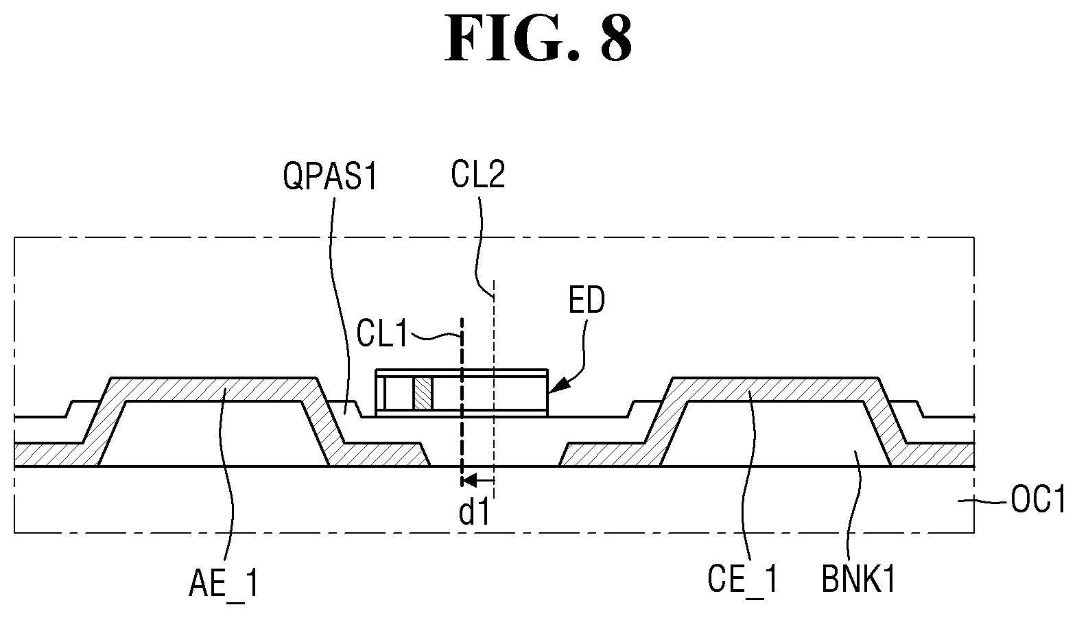 Patent US12588381 Figure 8 – Display device and method of manufacturing the same