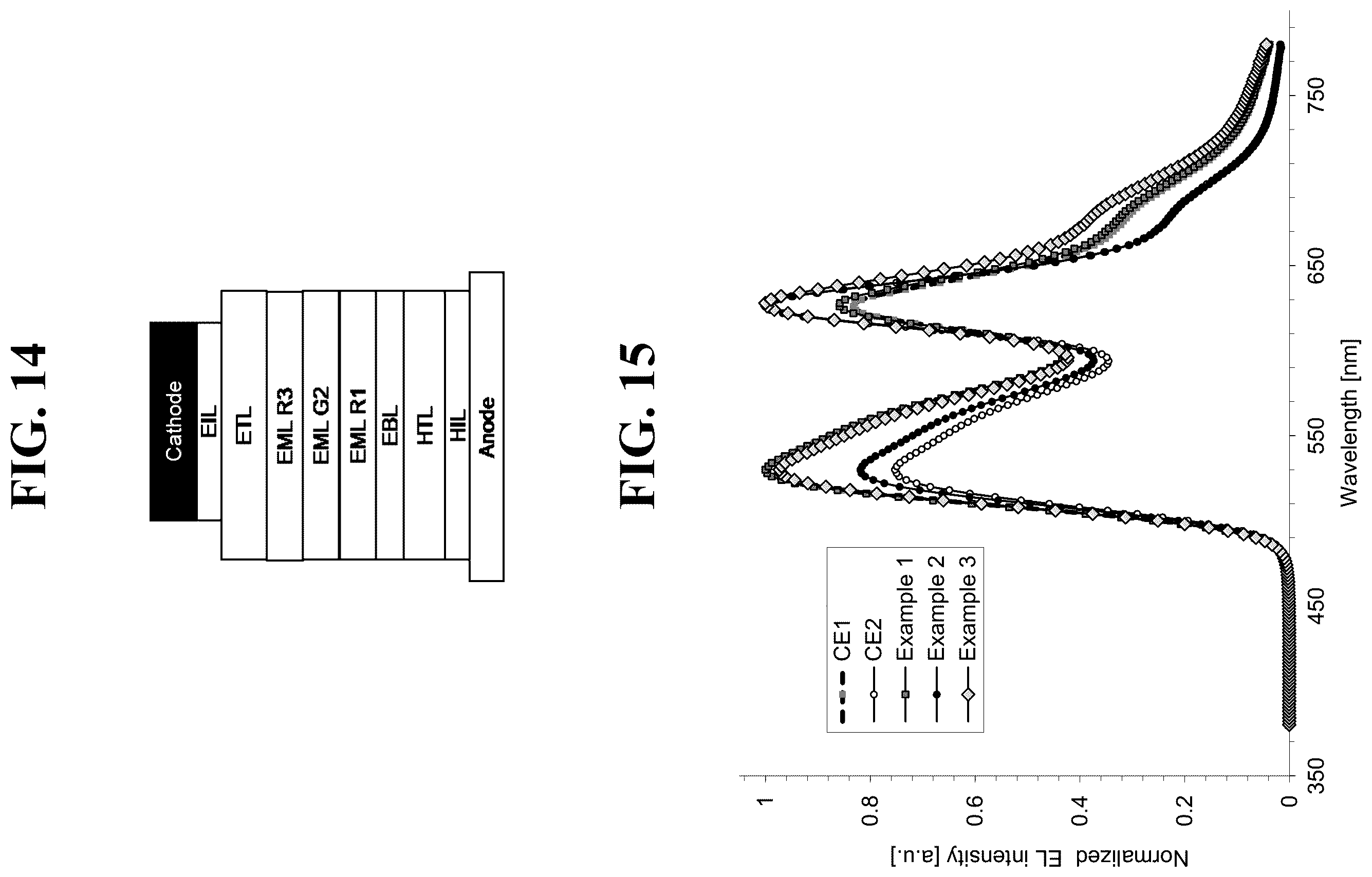 Patent US12588382 Figure 16 – Color stable multicolor OLED device structures