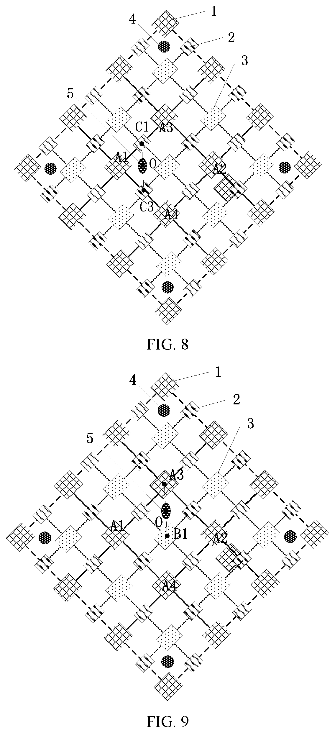 Patent US12588384 Figure 5 – Display base plate including main and auxiliary spacers