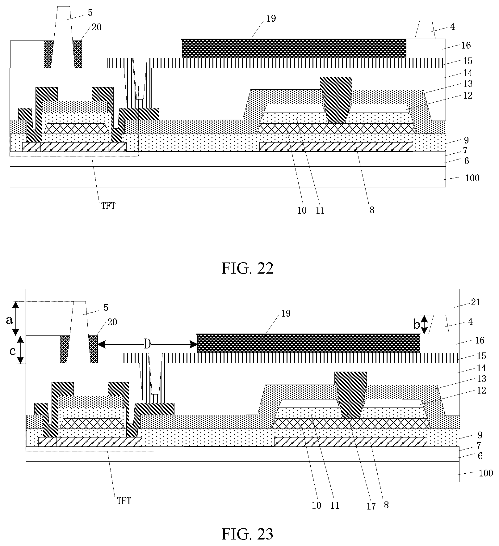 Patent US12588384 Figure 12 – Display base plate including main and auxiliary spacers