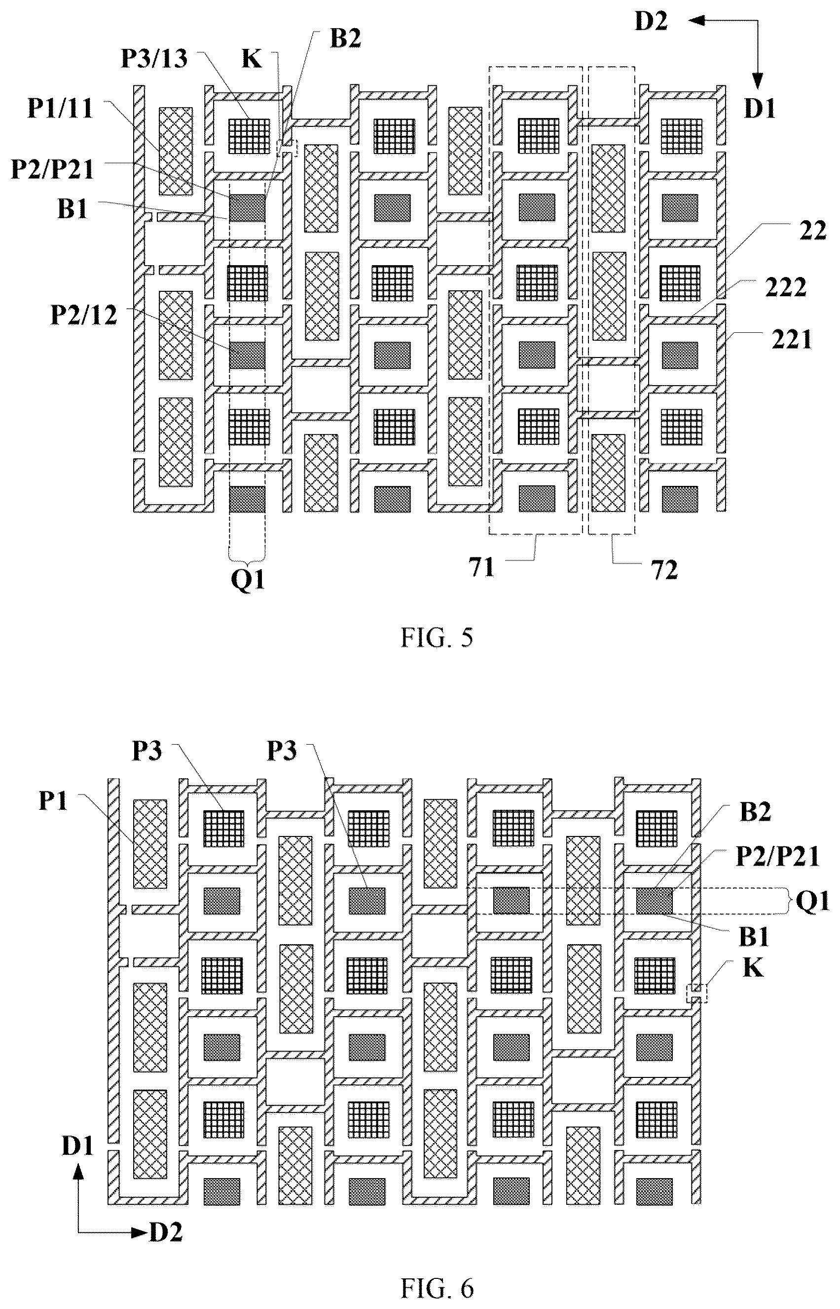 Patent US12588385 Figure 3 – Display panel and device with touch layer metal grid at peripheries of pixel openings