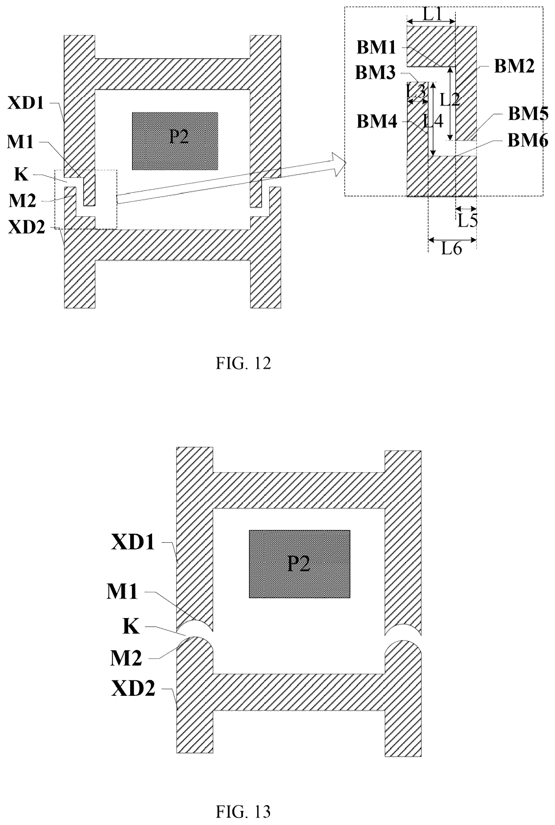Patent US12588385 Figure 7 – Display panel and device with touch layer metal grid at peripheries of pixel openings