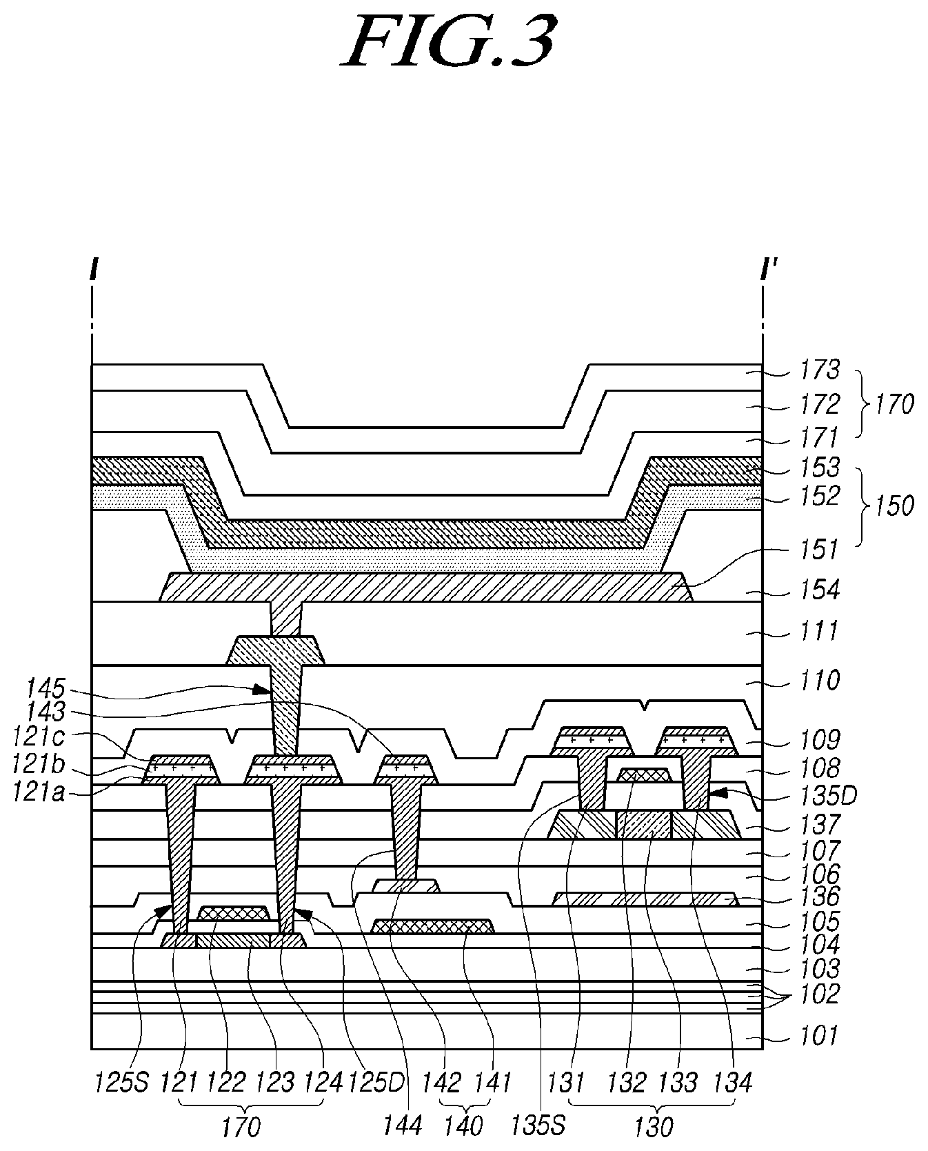 Patent US12588387 Figure 3 – Display apparatus