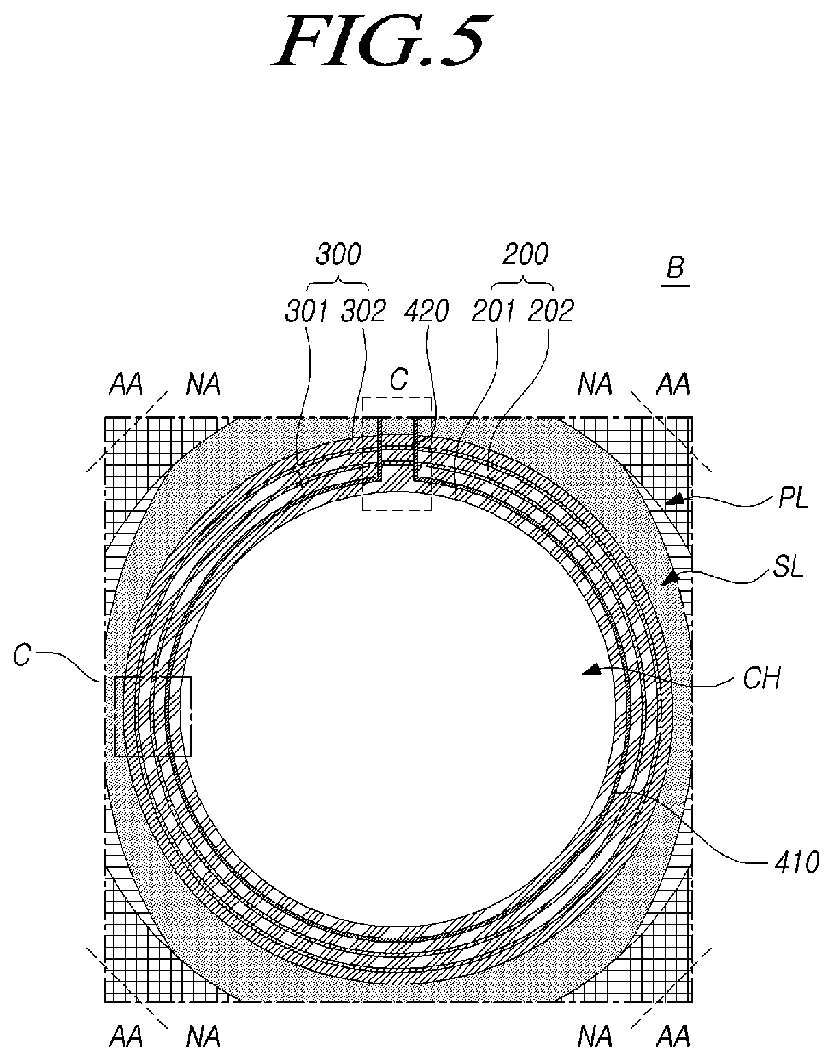Patent US12588387 Figure 5 – Display apparatus