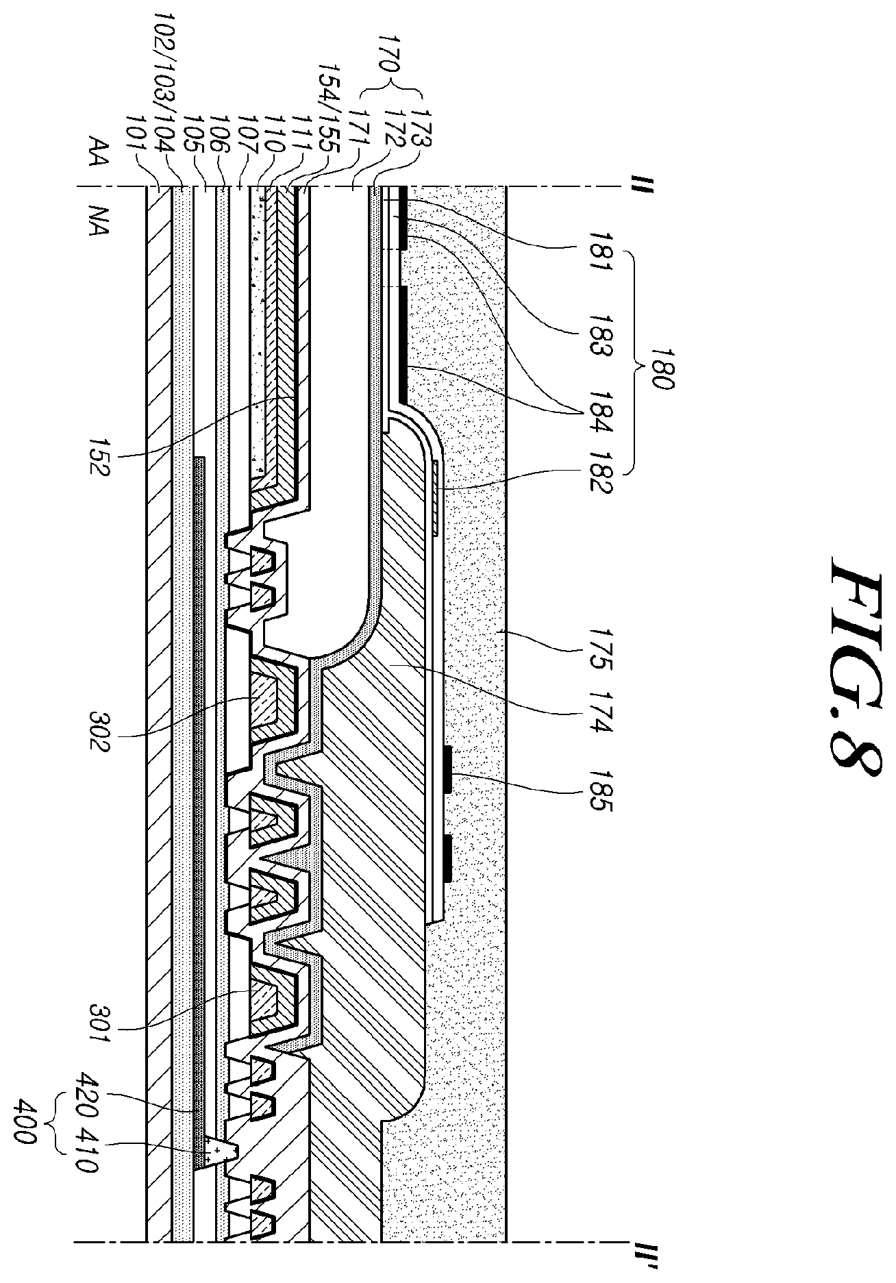 Patent US12588387 Figure 8 – Display apparatus