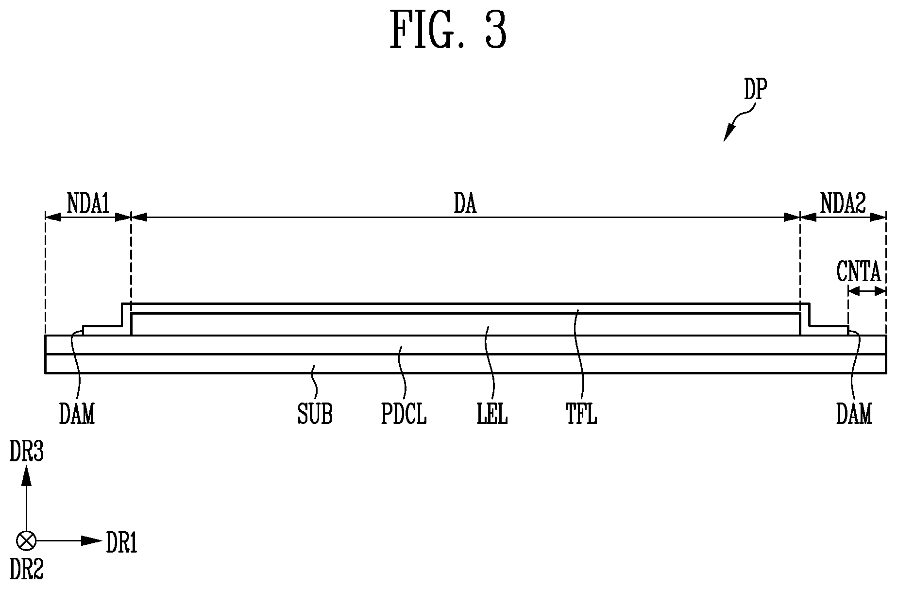 Patent US12588388 Figure 3 – Display device and touch display panel