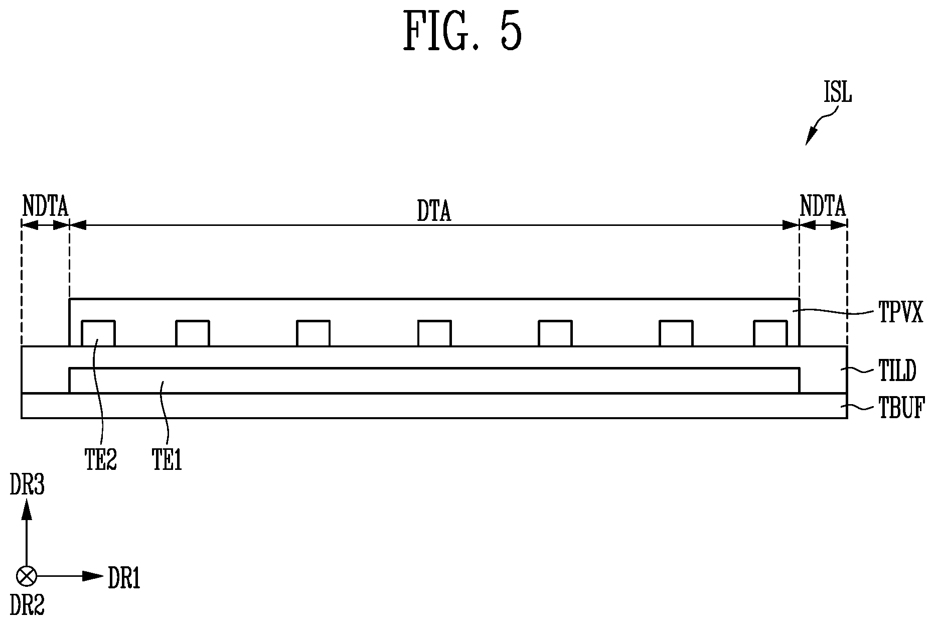 Patent US12588388 Figure 5 – Display device and touch display panel