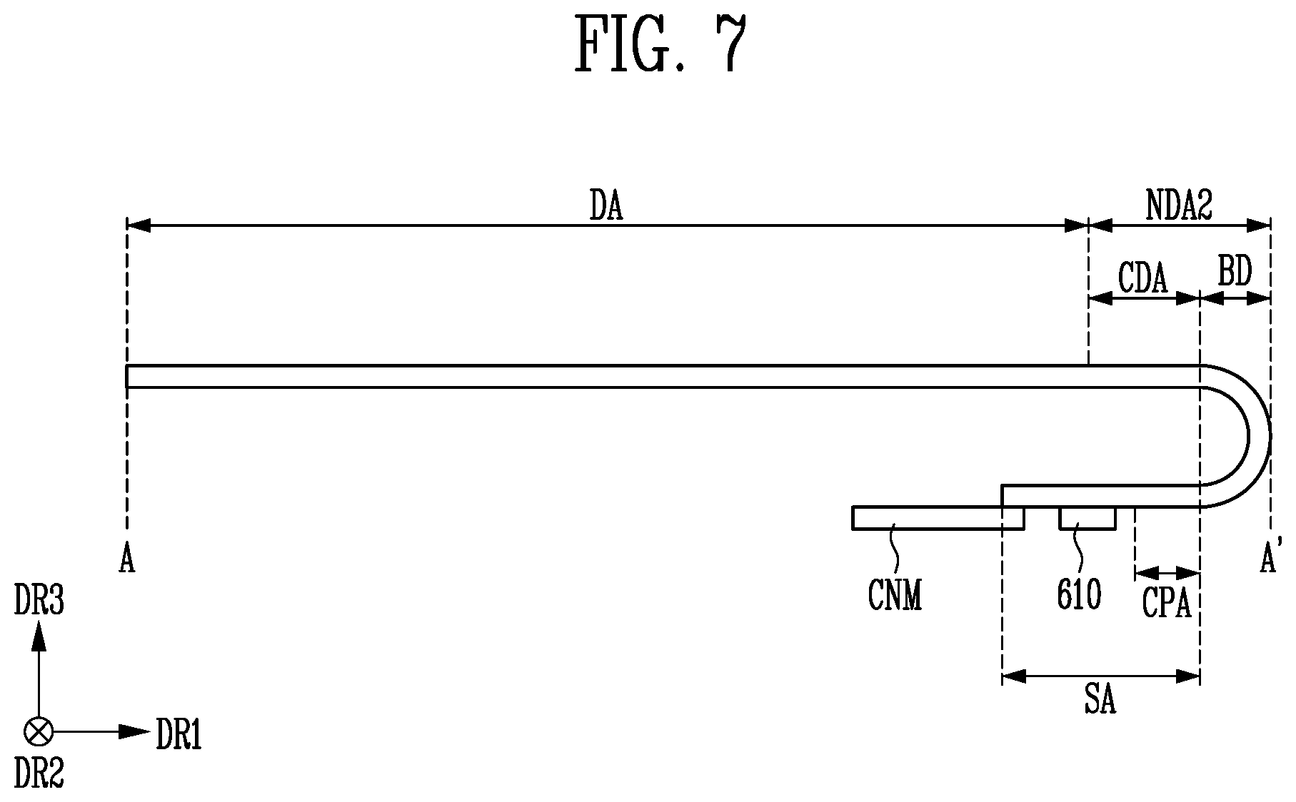 Patent US12588388 Figure 7 – Display device and touch display panel