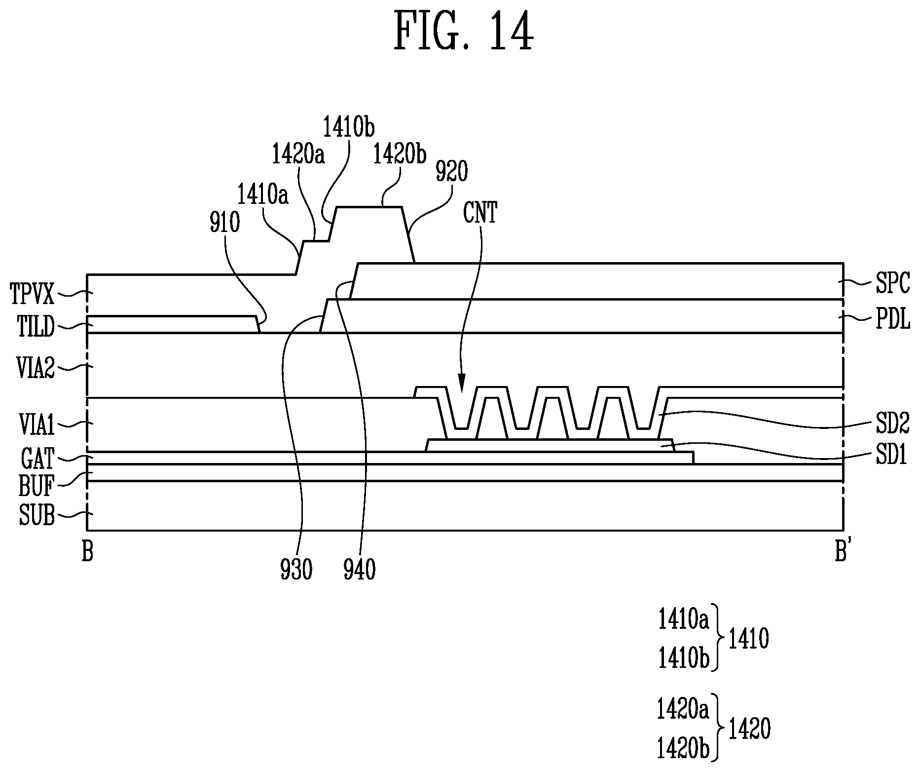 Patent US12588388 Figure 13 – Display device and touch display panel
