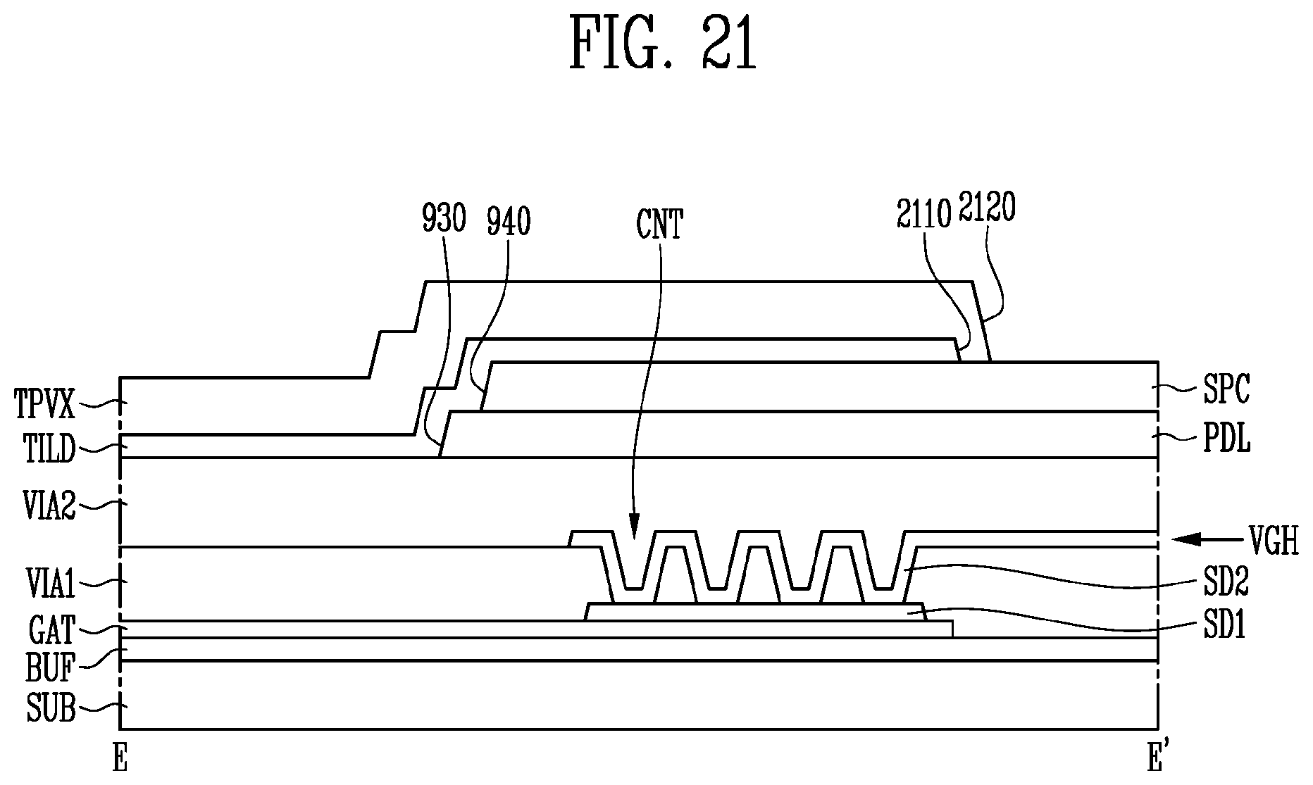 Patent US12588388 Figure 19 – Display device and touch display panel