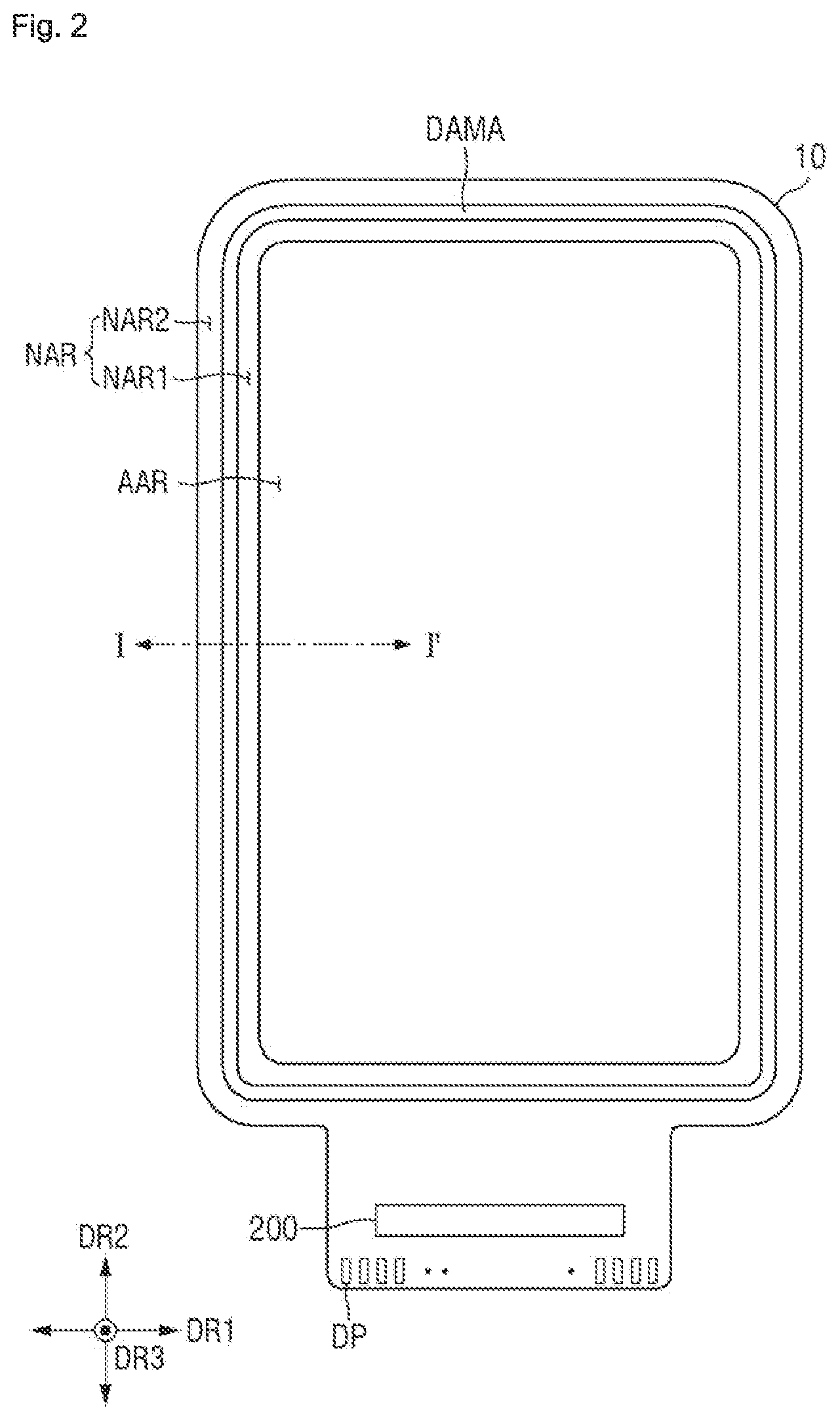 Patent US12588390 Figure 2 – Display device including alternating pixels and optical sensors