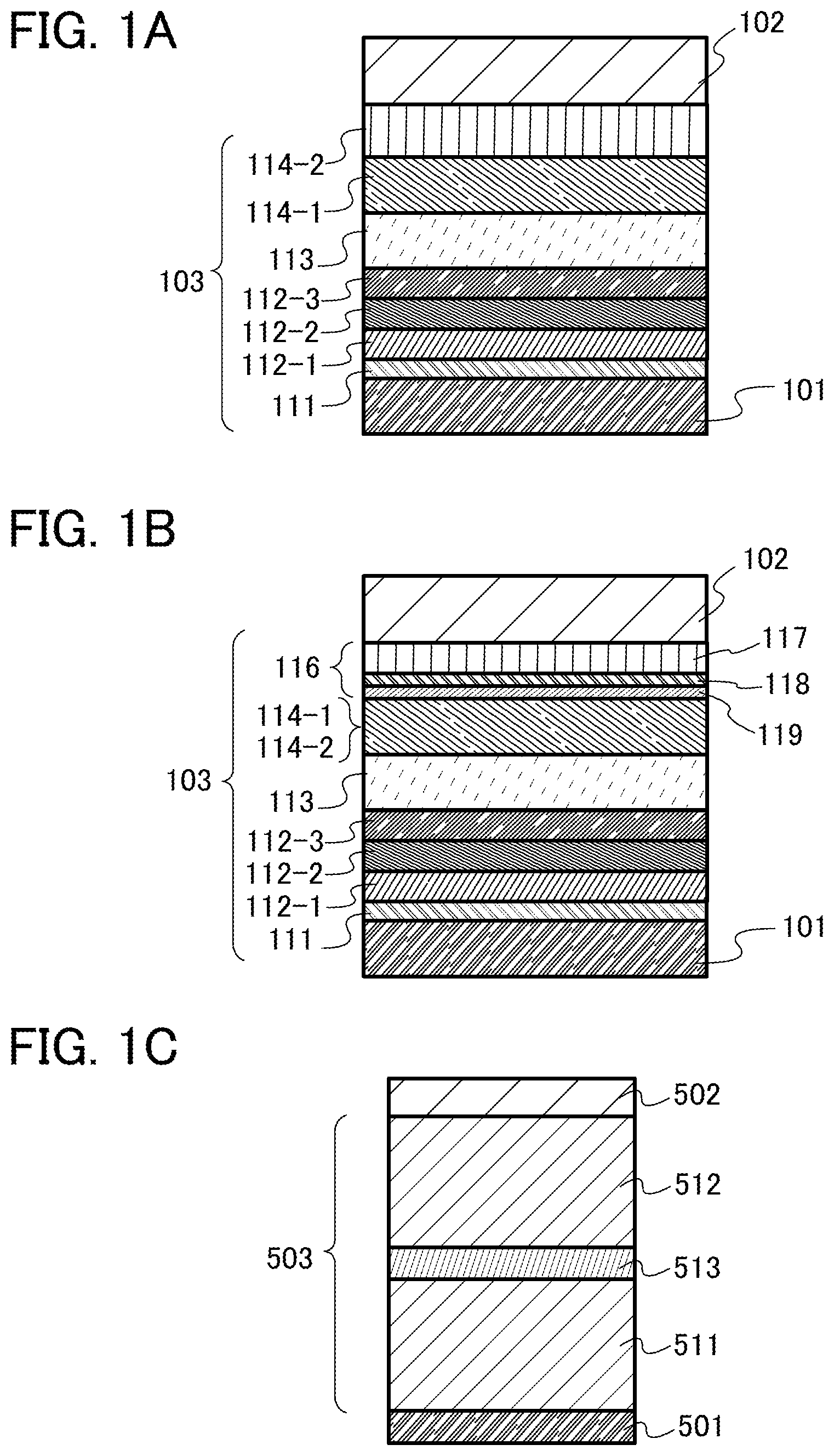 Patent US12588408 Figure 1 – Light-emitting element, light-emitting device, electronic device, and lighting device