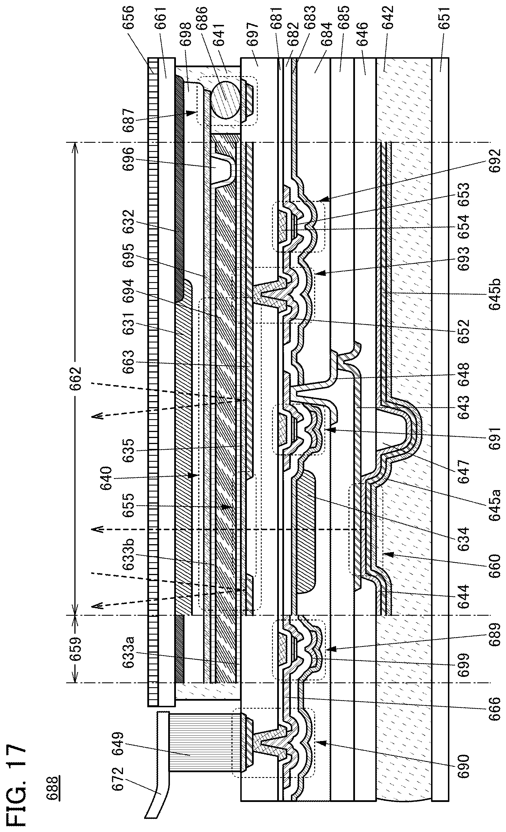 Patent US12588408 Figure 17 – Light-emitting element, light-emitting device, electronic device, and lighting device