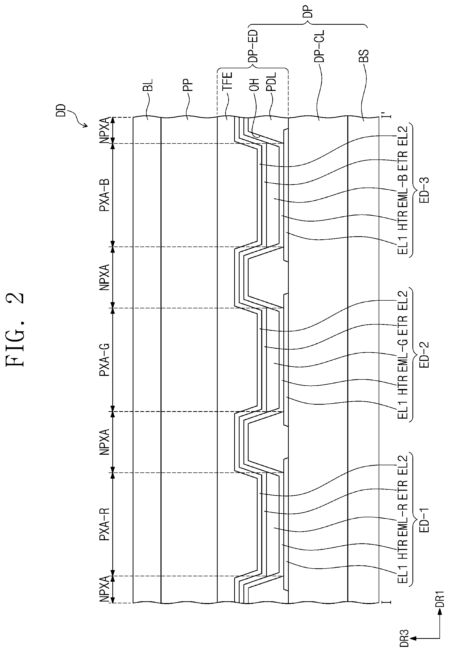 Patent US12588411 Figure 2 – Organic electroluminescence device and fused polycyclic compound for organic electroluminescence device