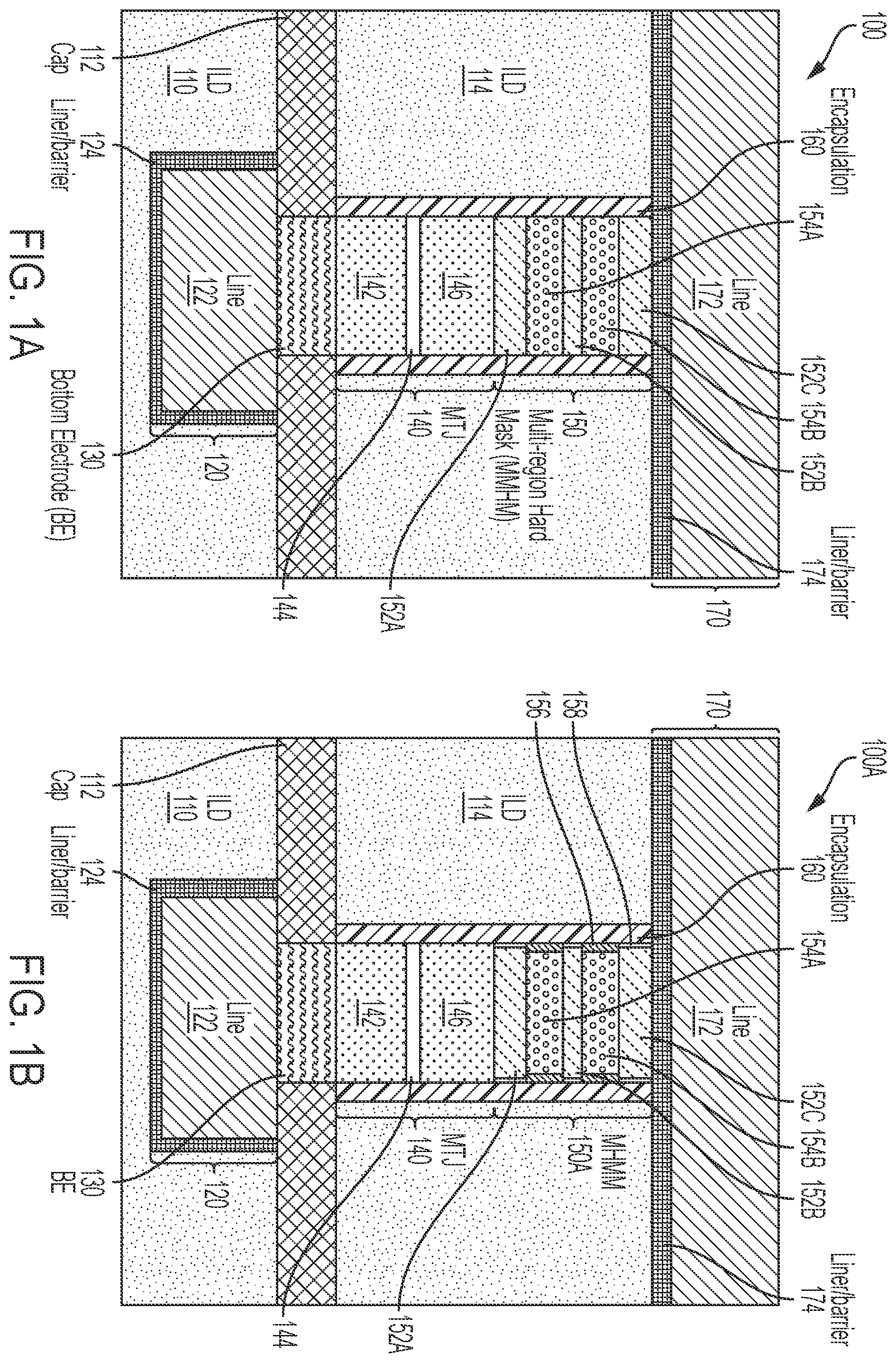Patent US12588421 — Memory element with a hardmask stack having different stress levels — Figure 1