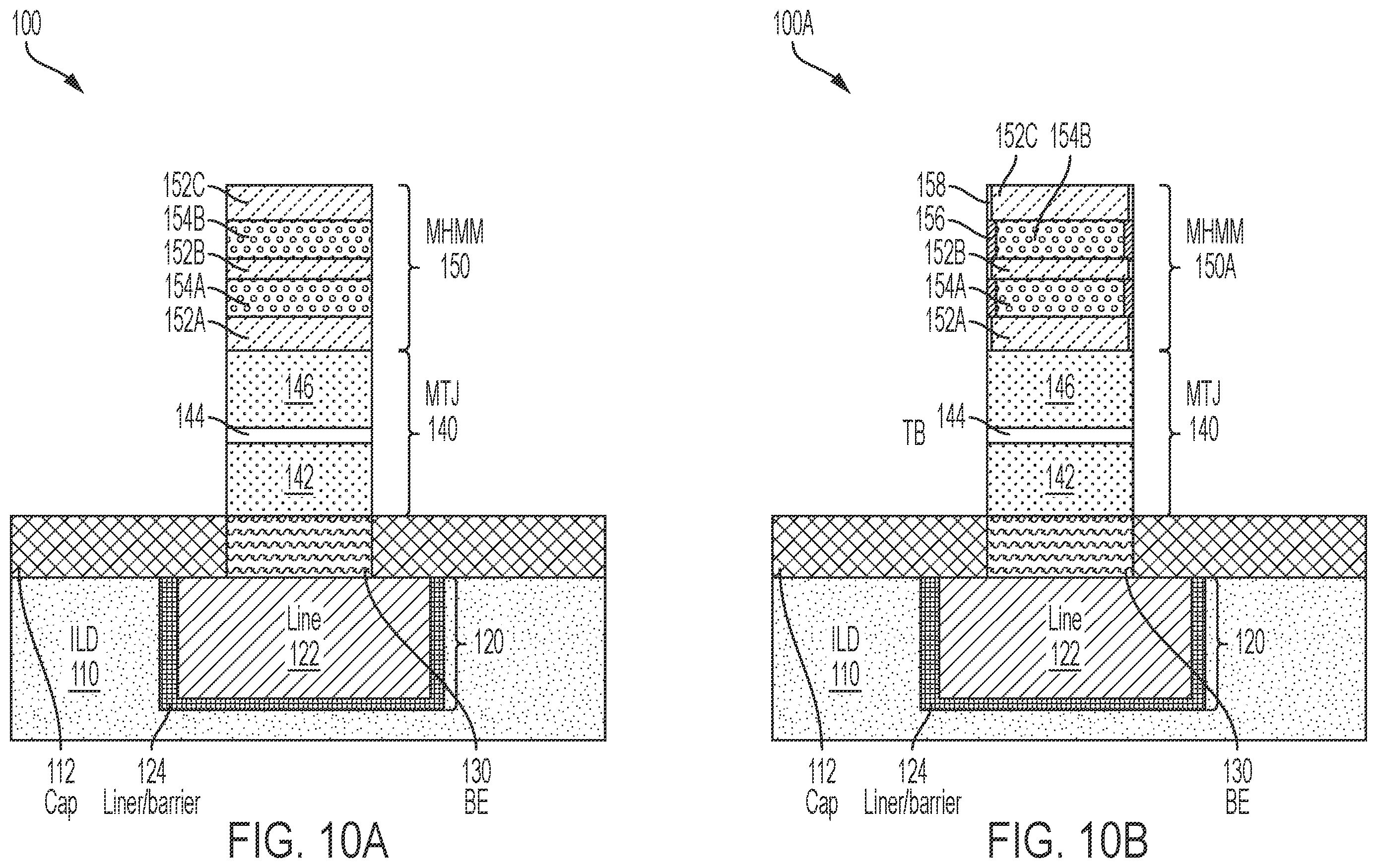 Patent US12588421 Figure 7 – Memory element with a hardmask stack having different stress levels