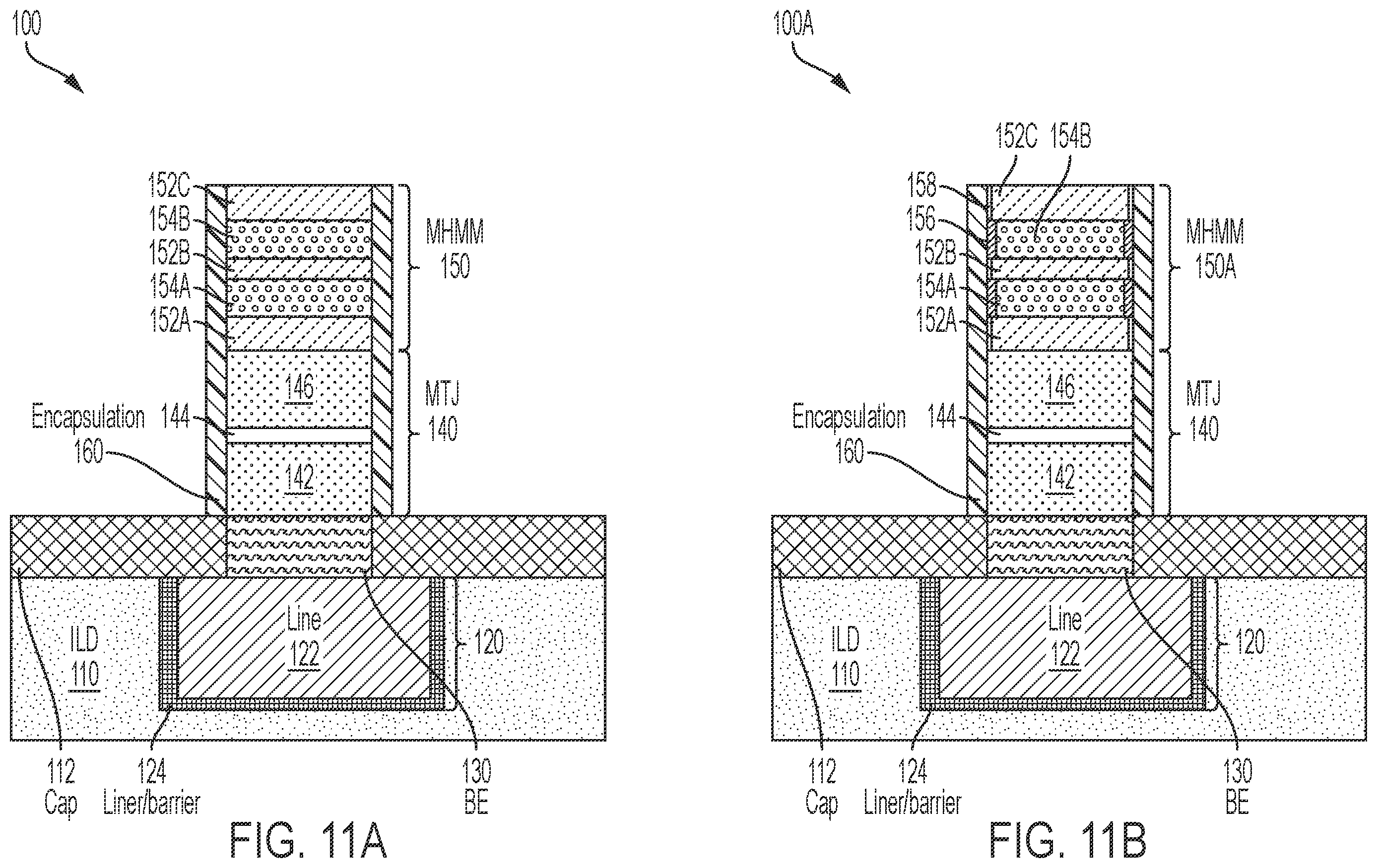 Patent US12588421 Figure 8 – Memory element with a hardmask stack having different stress levels