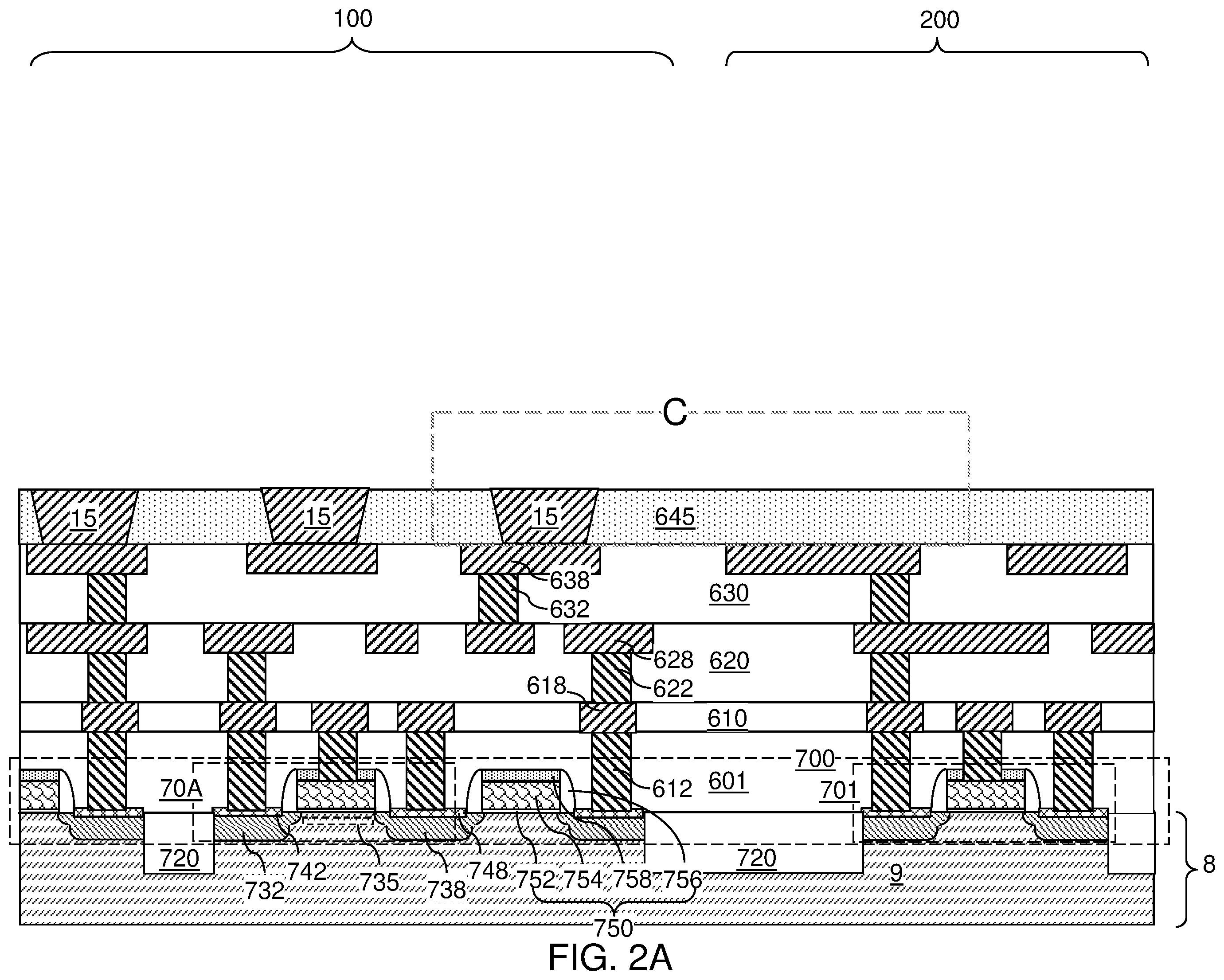 Patent US12588429 Figure 2 – Resistive memory device including a silicon oxide base spacer and methods for forming the same