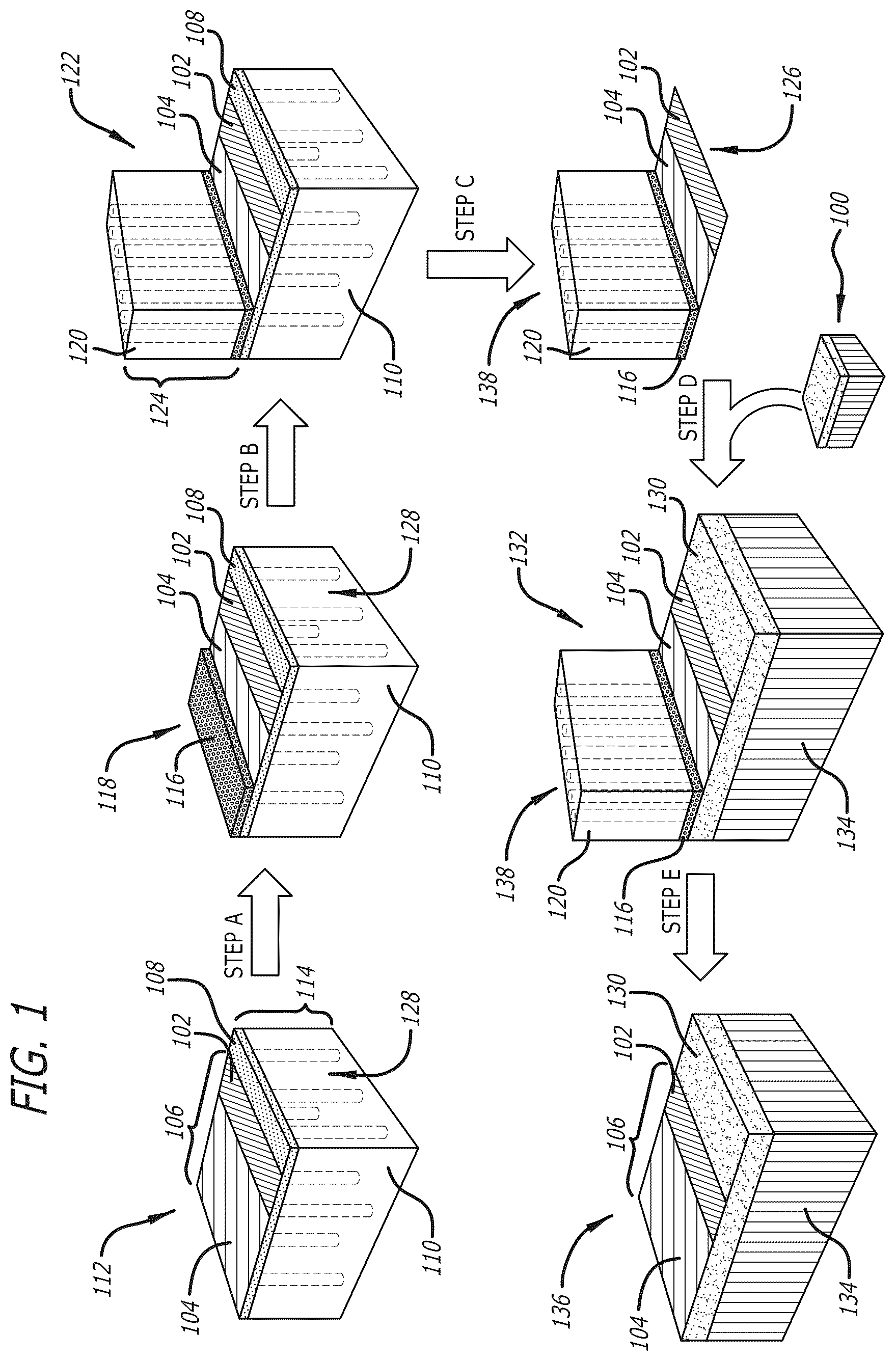 Patent US12588432 — Methods for transferring graphene to substrates and related lithographic stacks and laminates — Figure 1