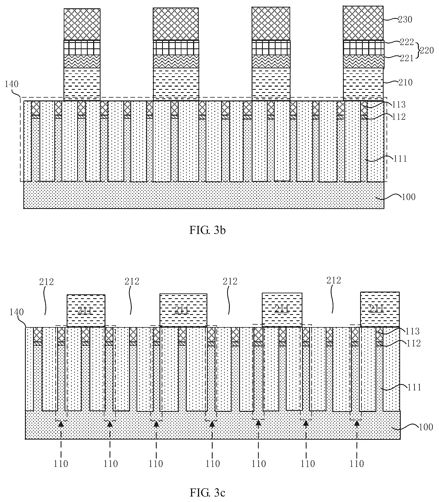 Patent US12588449 Figure 4 – Semiconductor fin structure cut process