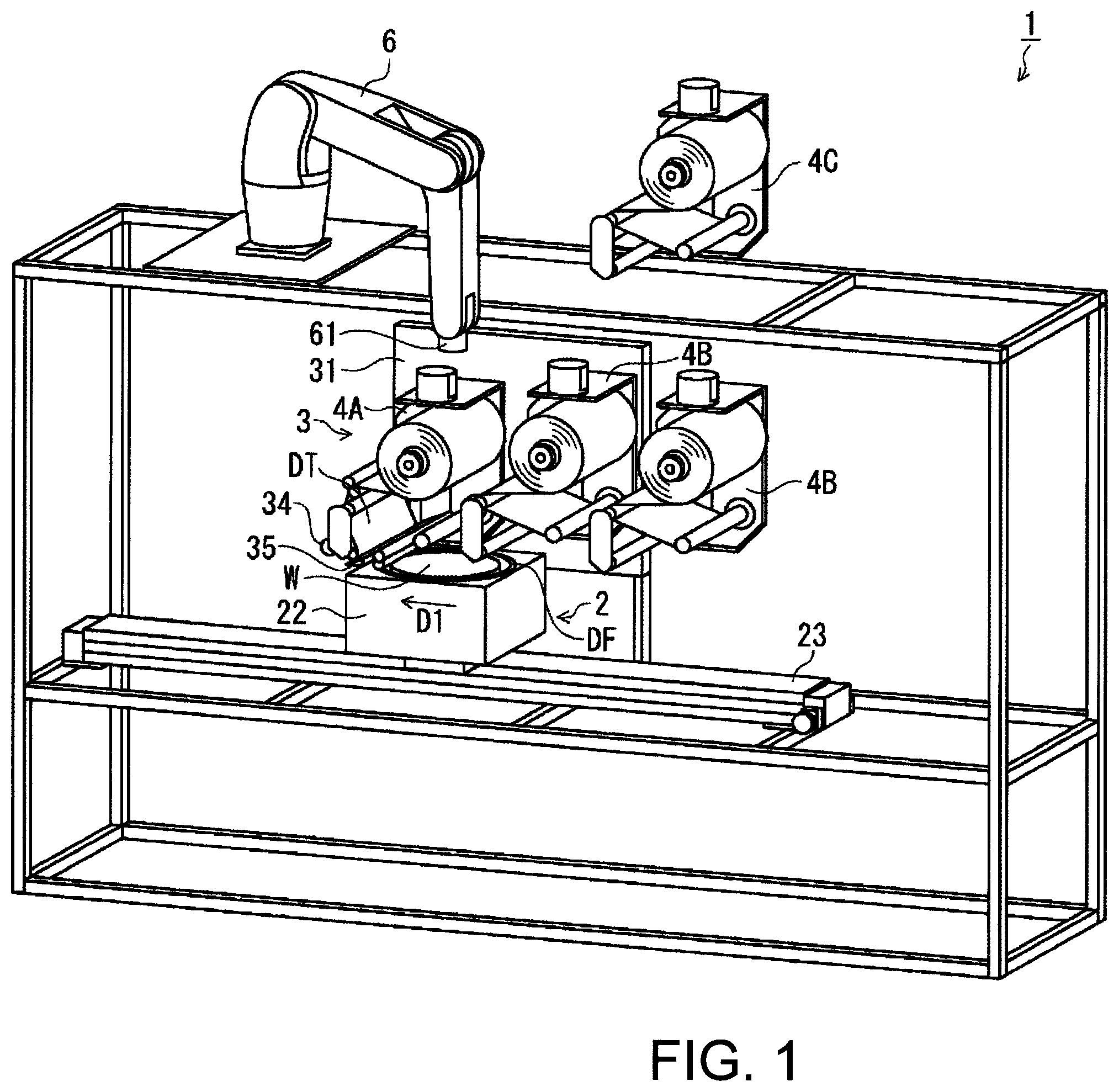 Patent US12588458 Figure 1 – Tape affixing apparatus and tape magazine