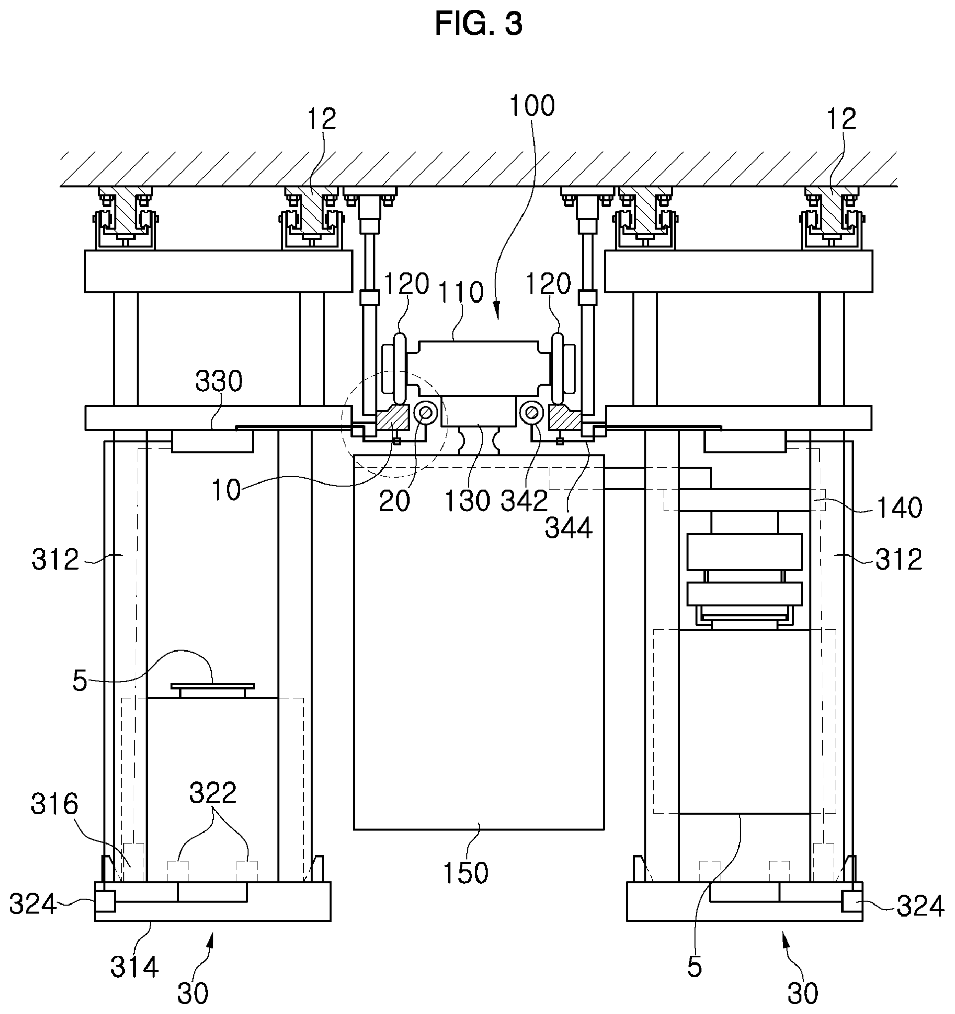 Patent US12588466 Figure 3 – Article storage equipment in semiconductor fabrication facility and logistics system including same