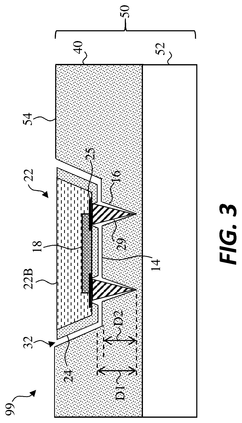 Patent US12588471 Figure 4 – Micro-device substrate structures with posts and indentations