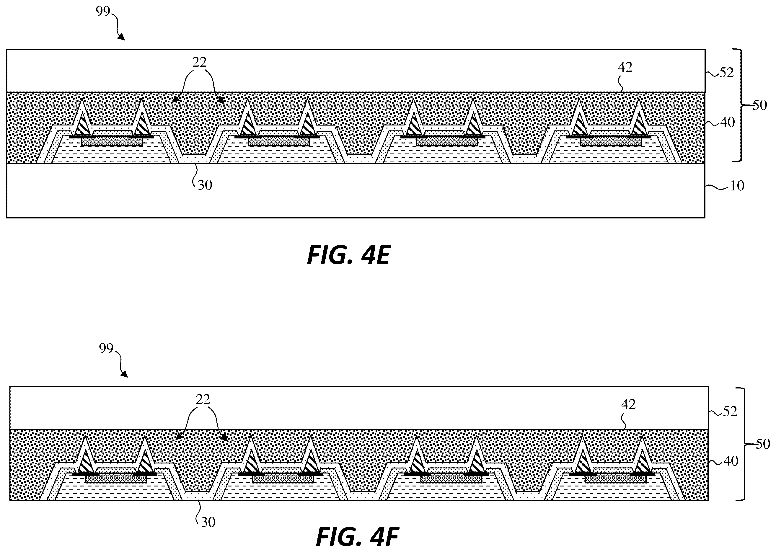 Patent US12588471 Figure 7 – Micro-device substrate structures with posts and indentations
