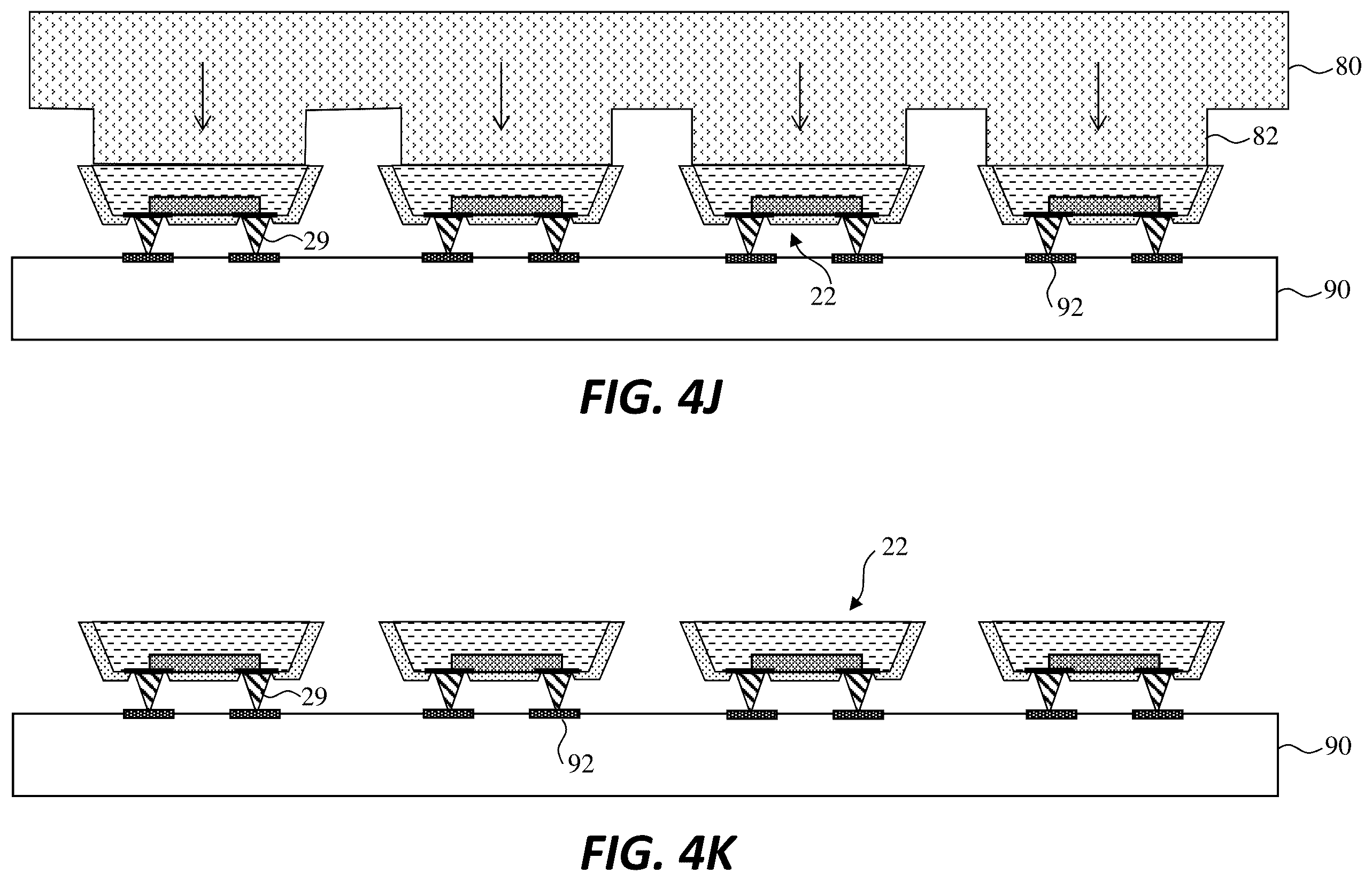 Patent US12588471 Figure 10 – Micro-device substrate structures with posts and indentations