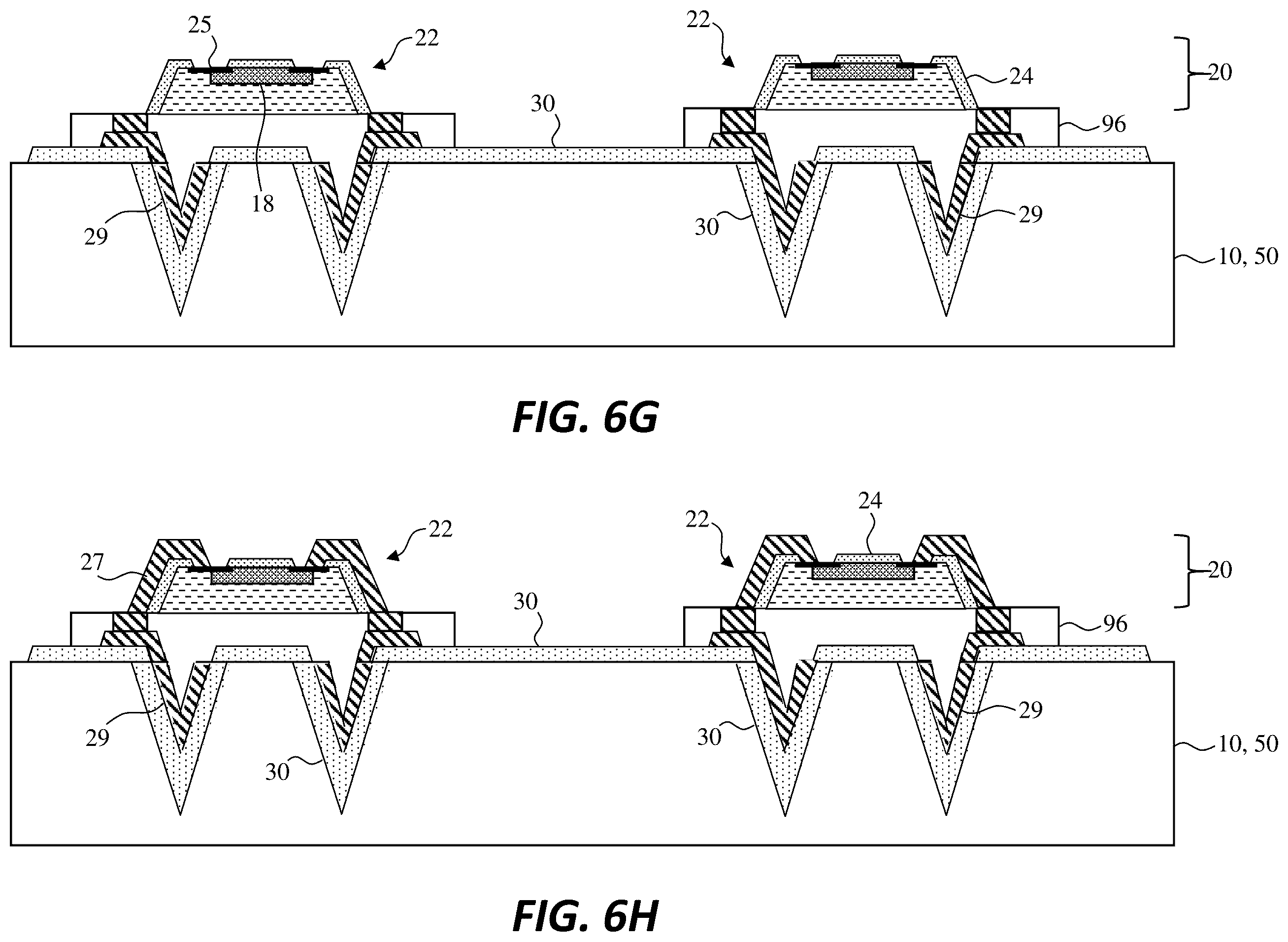 Patent US12588471 Figure 15 – Micro-device substrate structures with posts and indentations