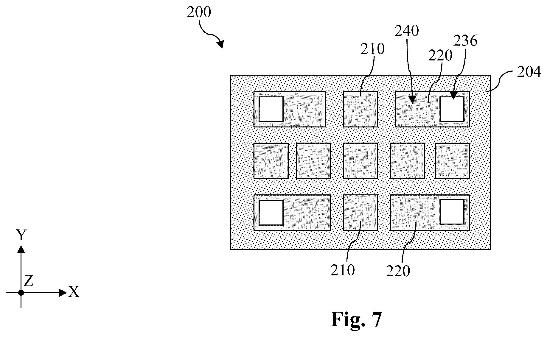 Patent US12588472 Figure 7 – Via accuracy measurement