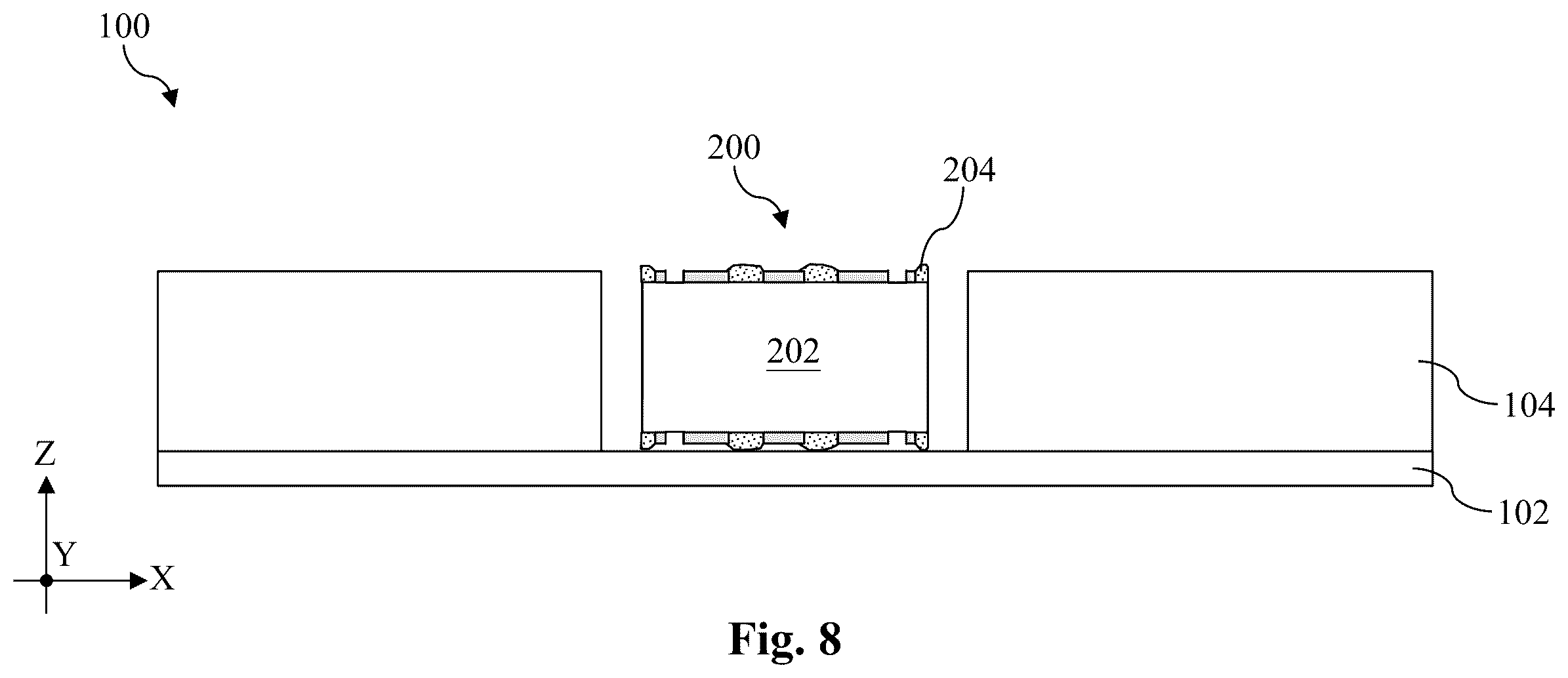 Patent US12588472 Figure 8 – Via accuracy measurement