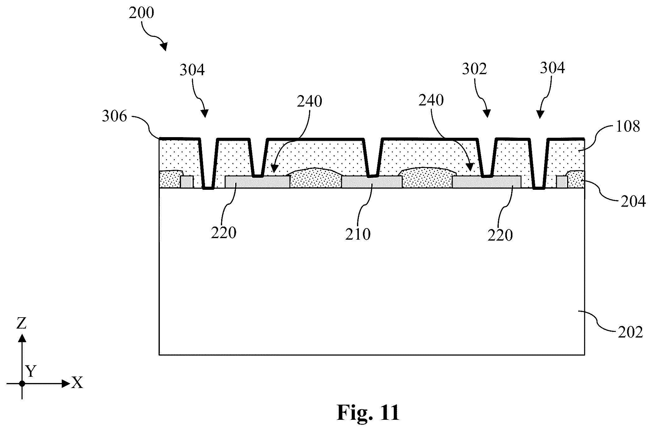 Patent US12588472 Figure 11 – Via accuracy measurement