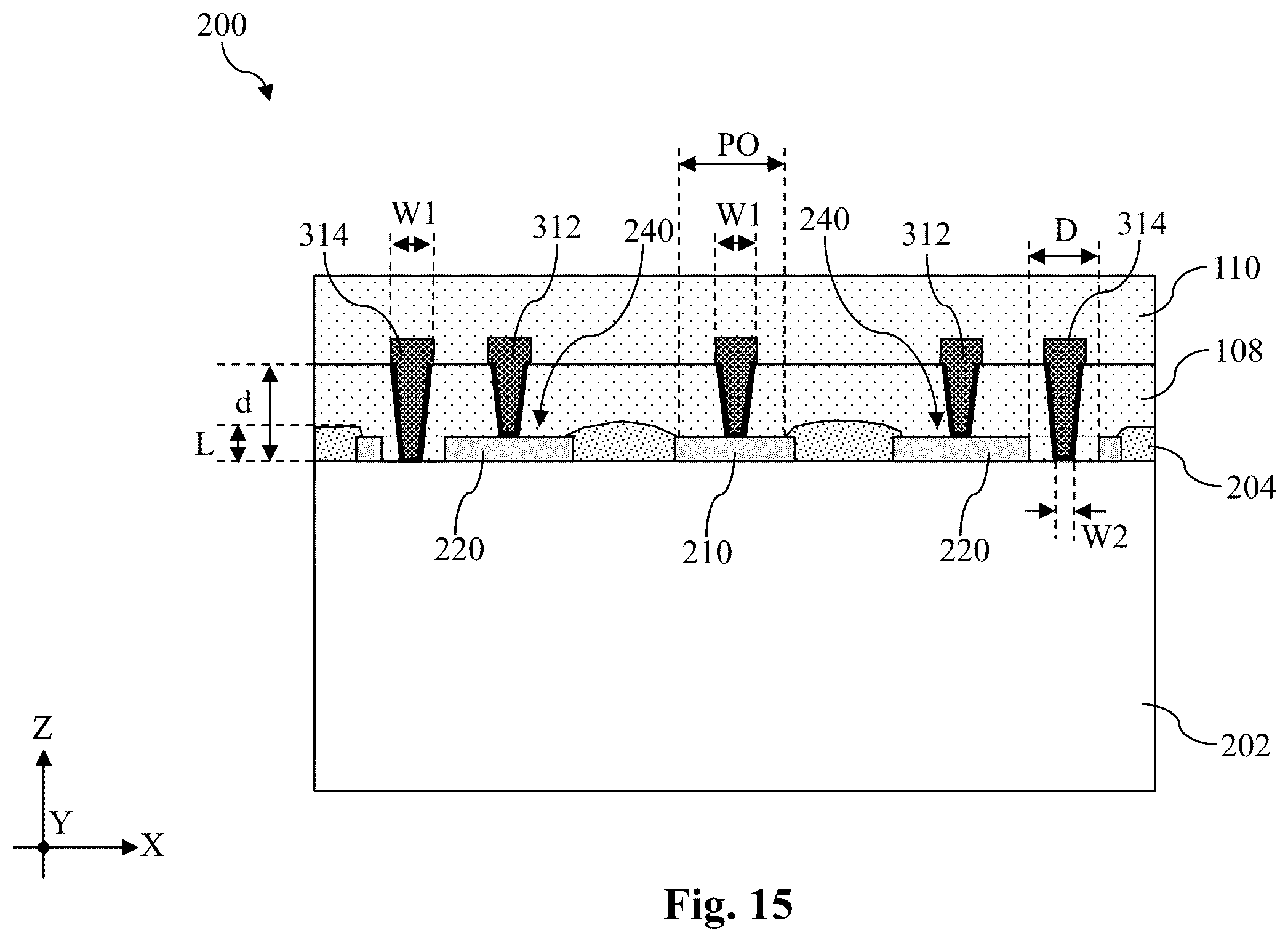 Patent US12588472 Figure 15 – Via accuracy measurement
