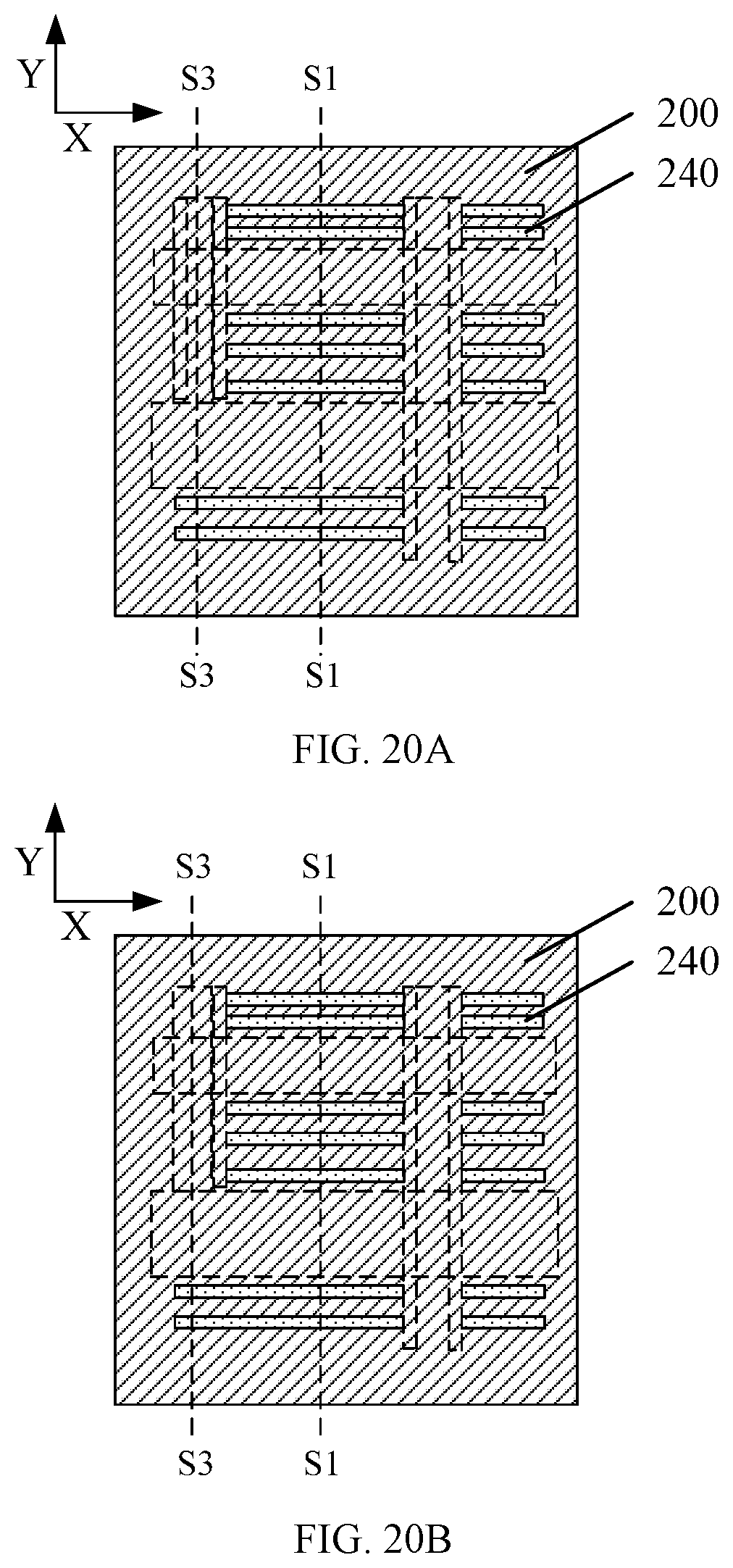 Patent US12588477 Figure 7 – Method of etching a semiconductor device by etching initial mask structures at a region having an extension direction different from the extension direction of the initial mask structures