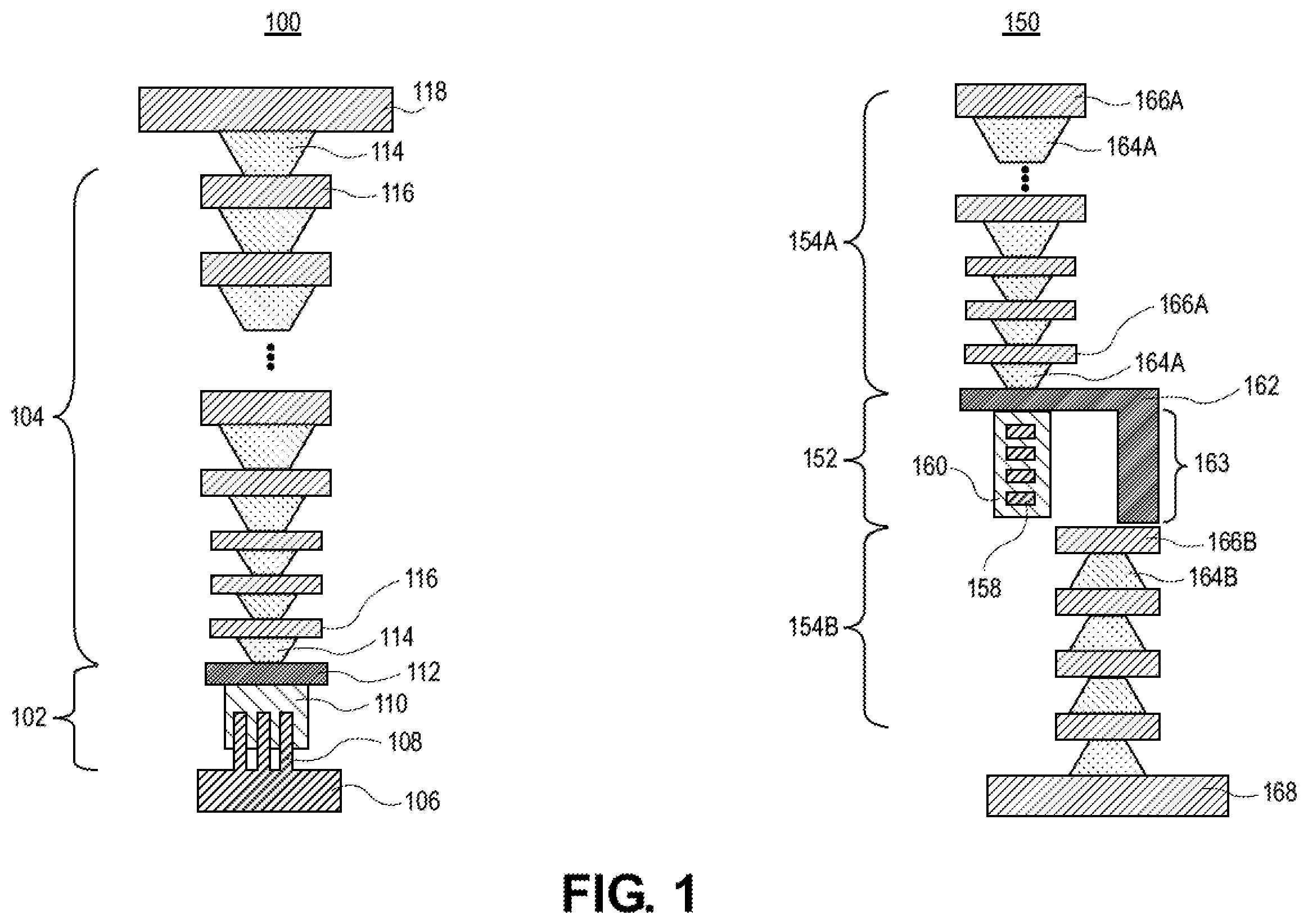 Patent US12588485 Figure 1 – Integrated circuit structures having airgaps for backside signal routing or power delivery