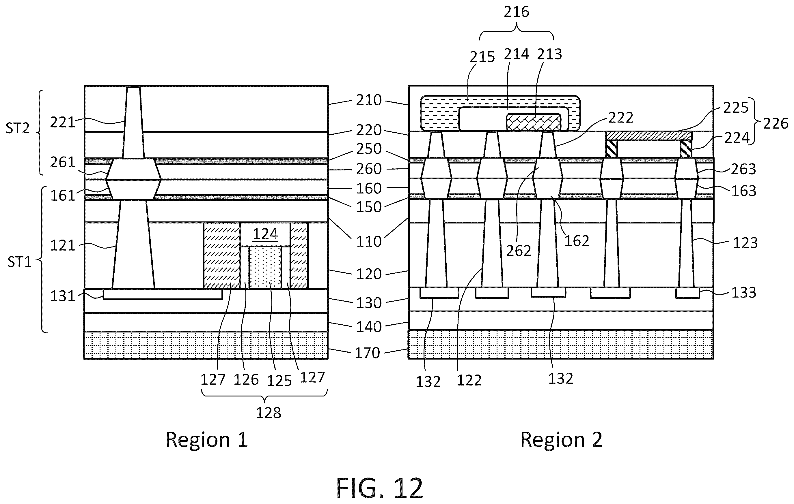 Patent US12588489 Figure 12 – Integrated circuit devices including stacked elements and methods of forming the same