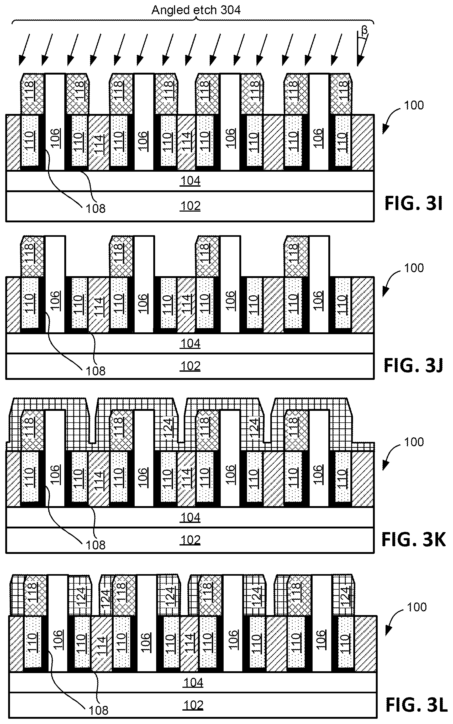 Patent US12588493 Figure 5 – Metal spacers with hard masks formed using a subtractive process