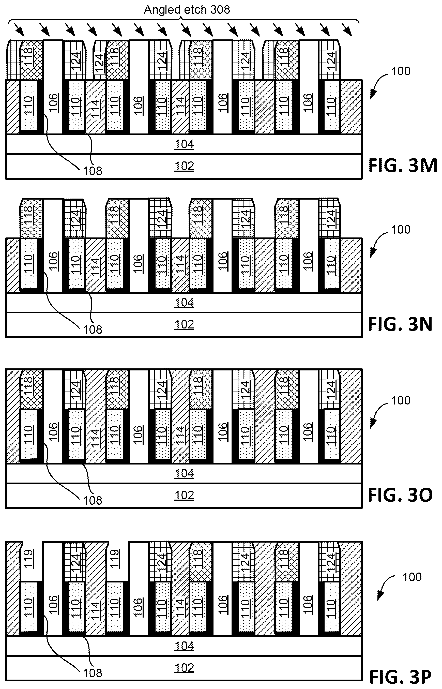 Patent US12588493 Figure 6 – Metal spacers with hard masks formed using a subtractive process