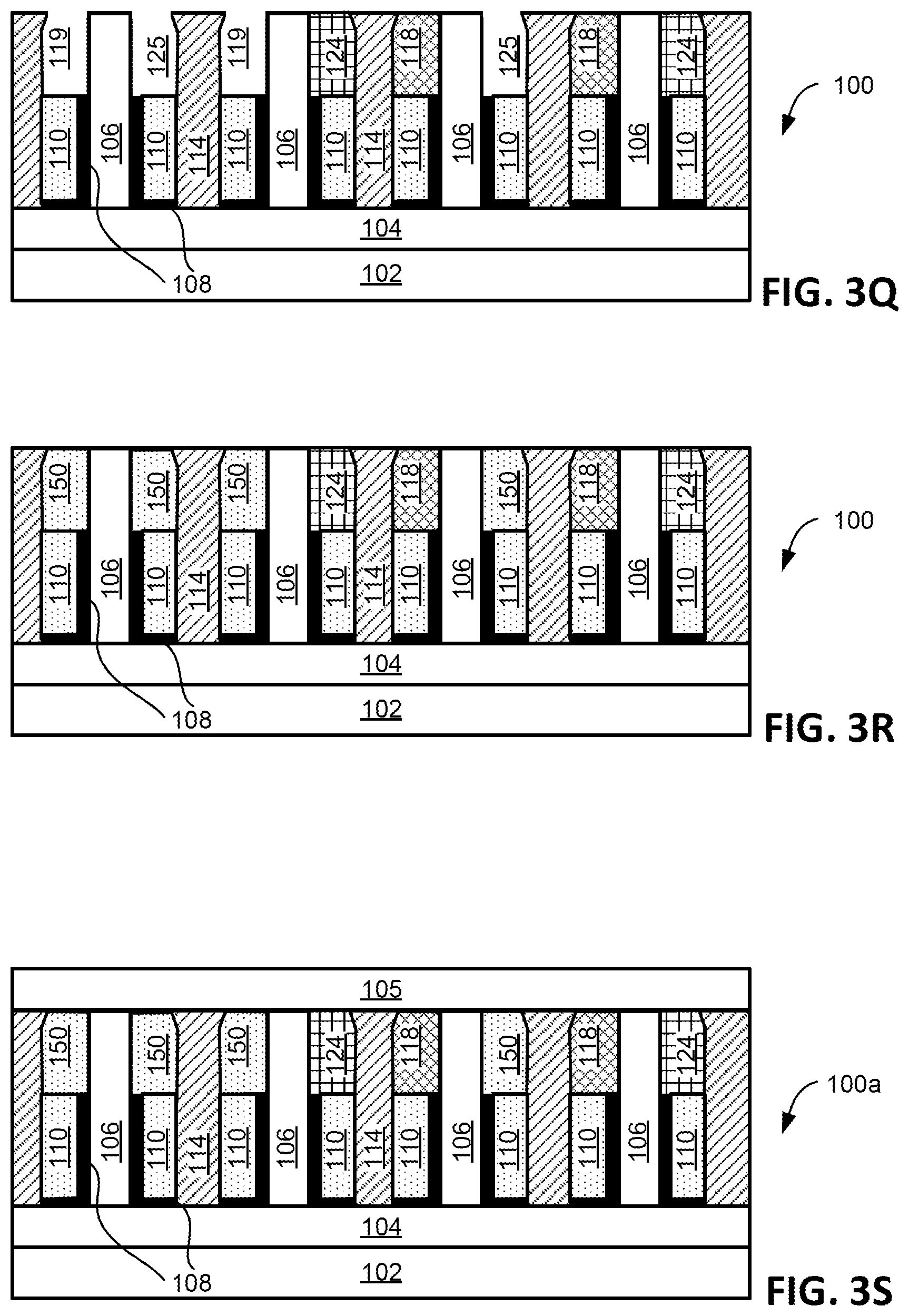 Patent US12588493 Figure 7 – Metal spacers with hard masks formed using a subtractive process