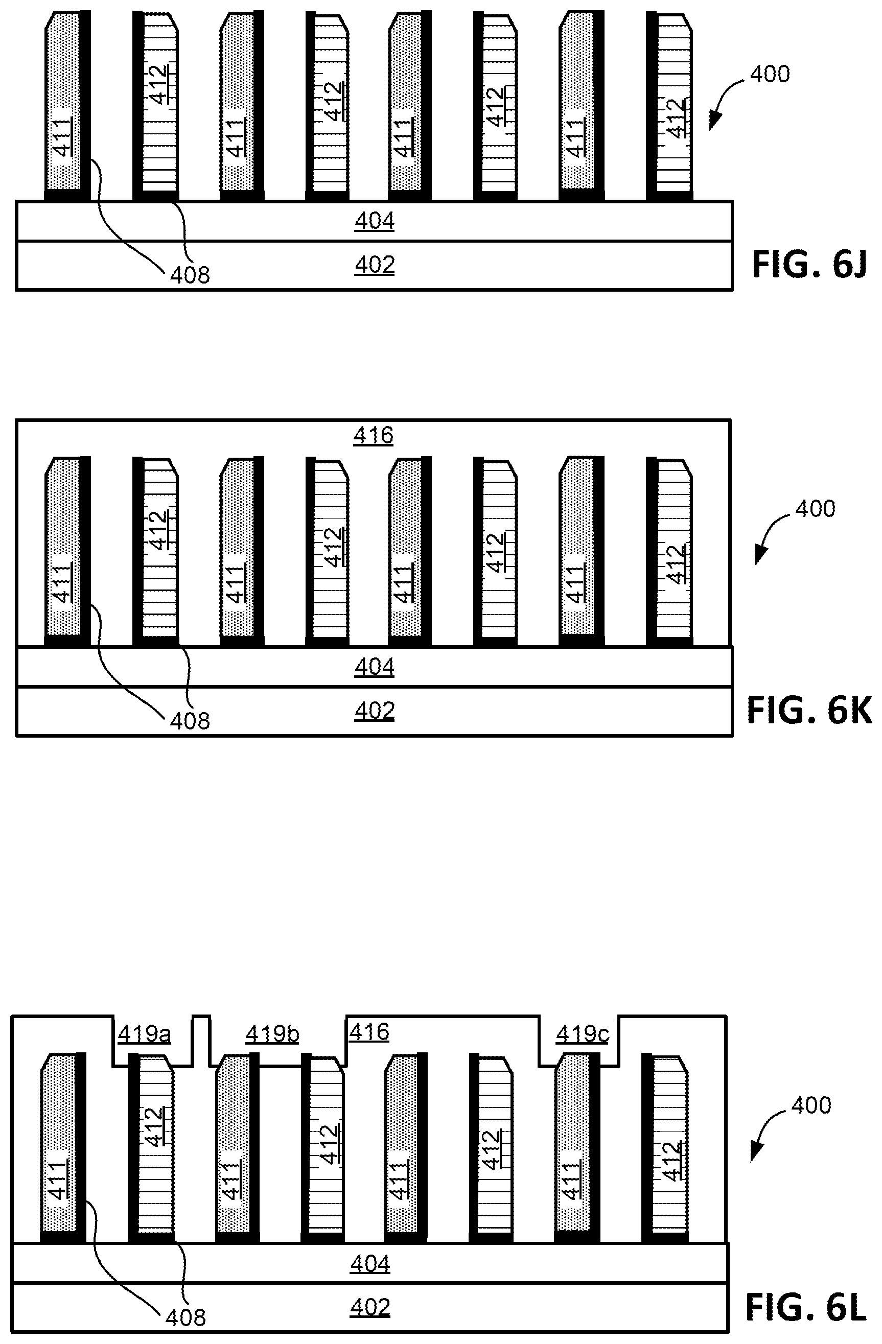Patent US12588493 Figure 13 – Metal spacers with hard masks formed using a subtractive process