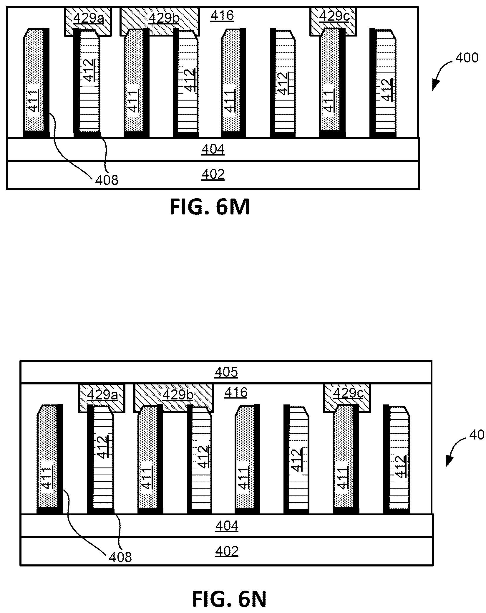 Patent US12588493 Figure 14 – Metal spacers with hard masks formed using a subtractive process