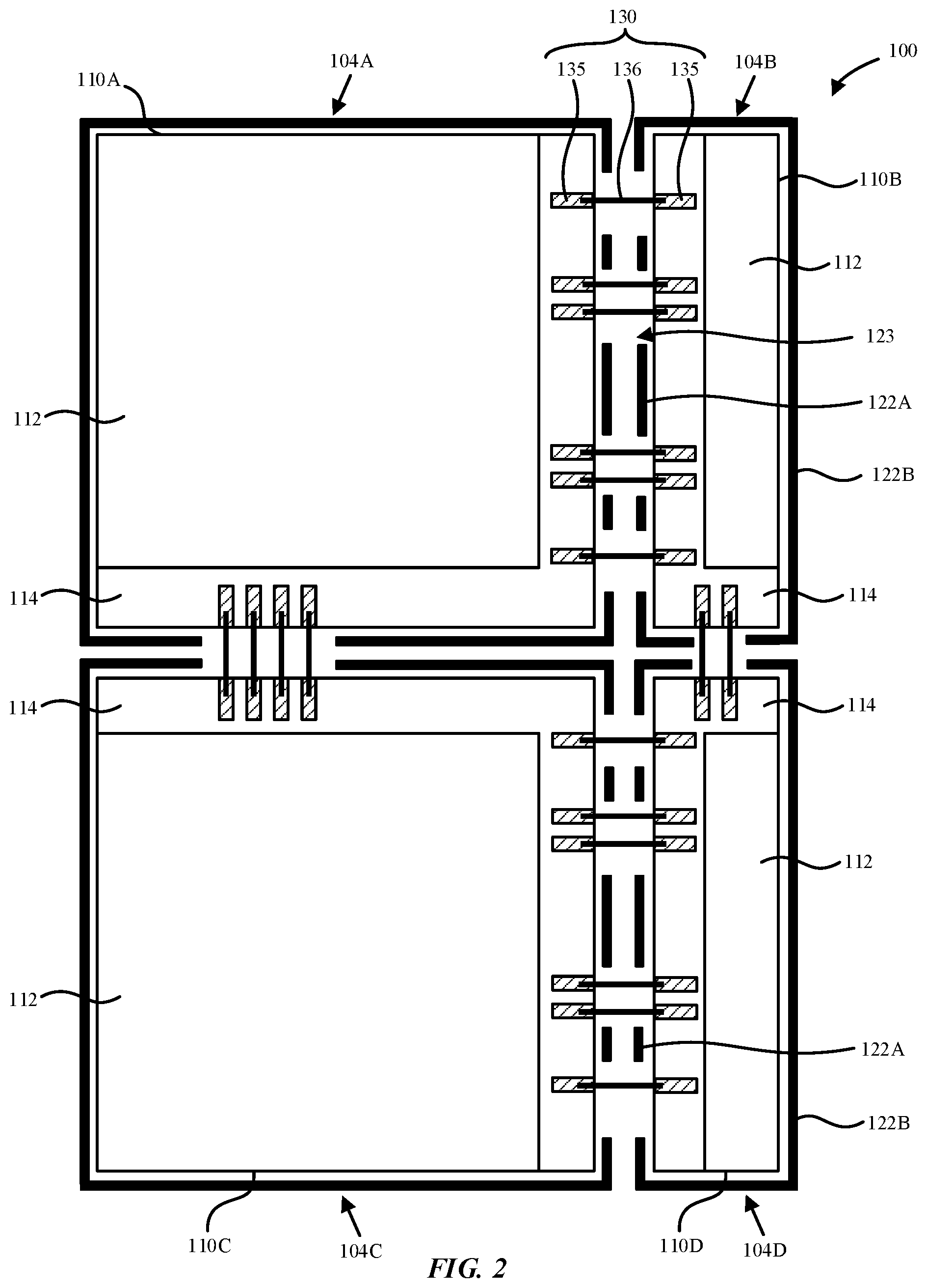 Patent US12588494 Figure 4 – Die stitching and harvesting of arrayed structures